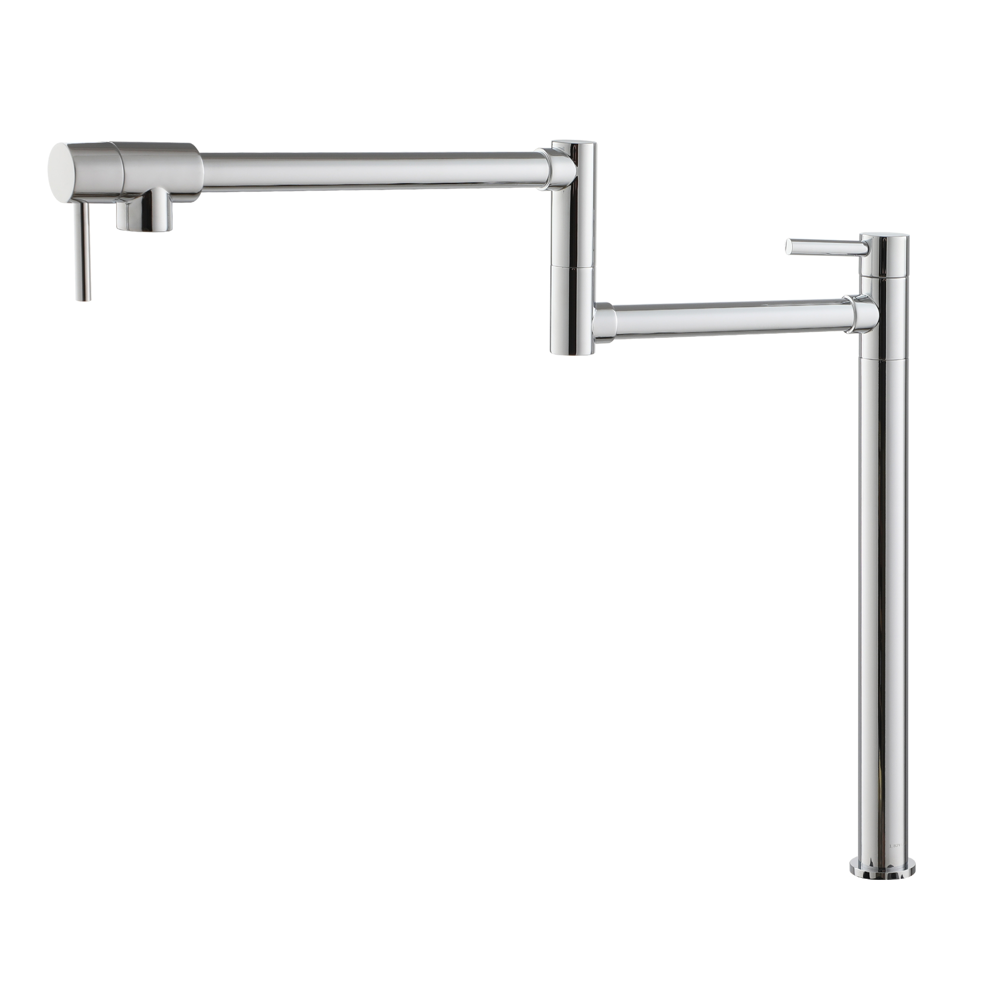 Deck Mount Pot Filler Faucet, Folding Kitchen Faucet with Stretchable Double Joint Swing Arms in Brass Brushed Gold/Brushed Nickel/Chrome Plating/Matte Black