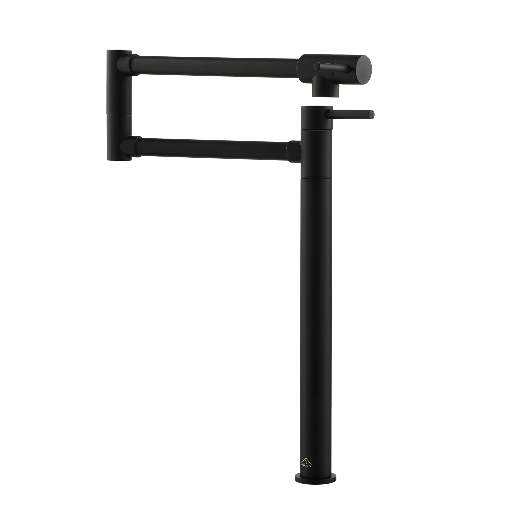 Deck Mount Pot Filler Faucet, Folding Kitchen Faucet with Stretchable Double Joint Swing Arms in Brass Brushed Gold/Brushed Nickel/Chrome Plating/Matte Black