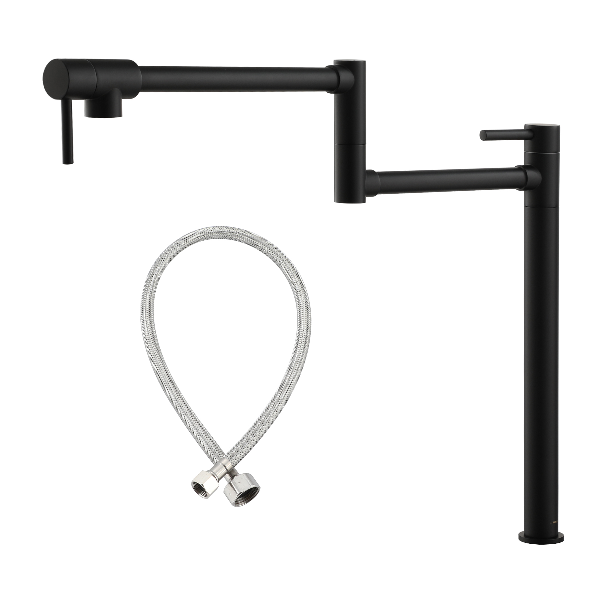 Deck Mount Pot Filler Faucet, Folding Kitchen Faucet with Stretchable Double Joint Swing Arms in Brass Brushed Gold/Brushed Nickel/Chrome Plating/Matte Black