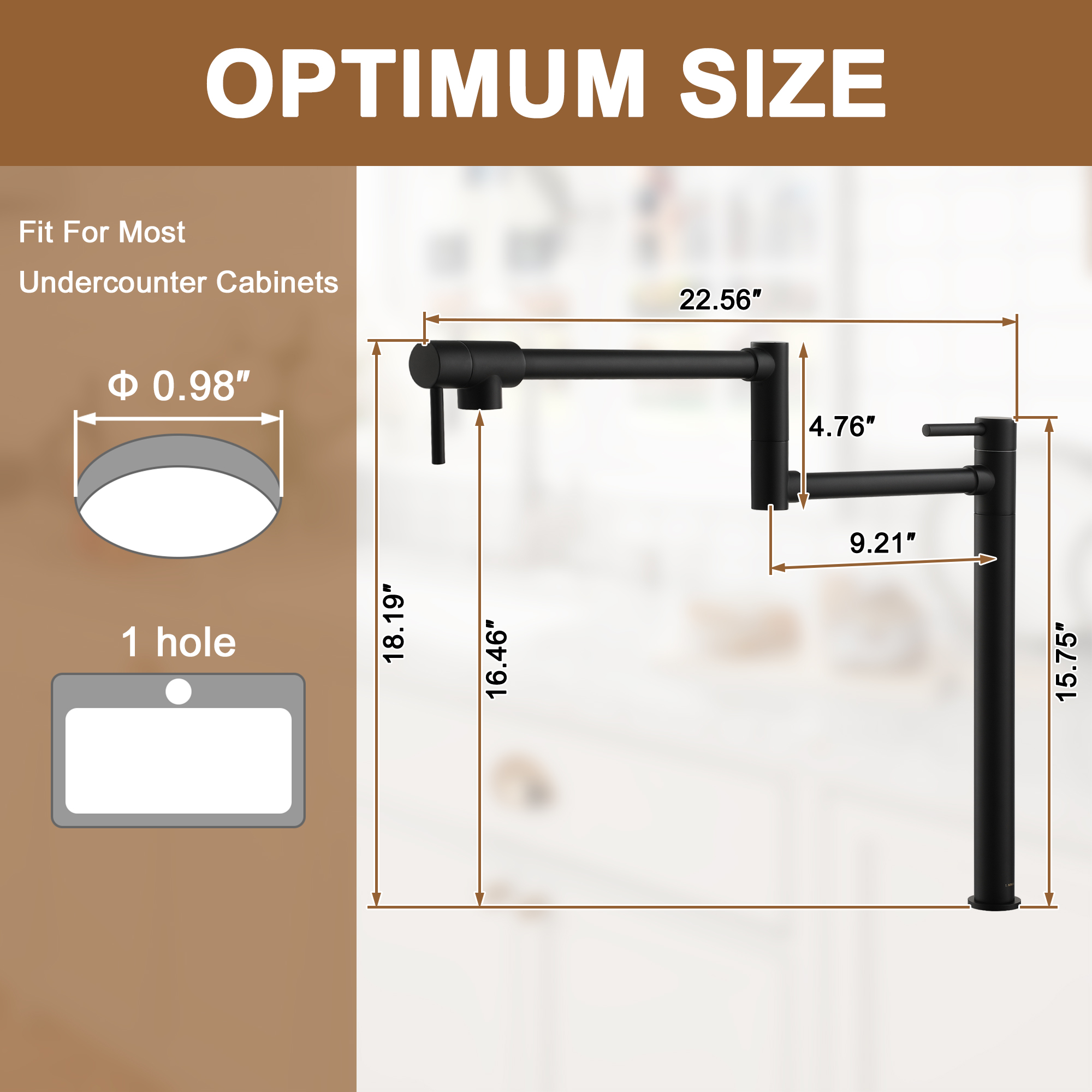 Deck Mount Pot Filler Faucet, Folding Kitchen Faucet with Stretchable Double Joint Swing Arms in Brass Brushed Gold/Brushed Nickel/Chrome Plating/Matte Black