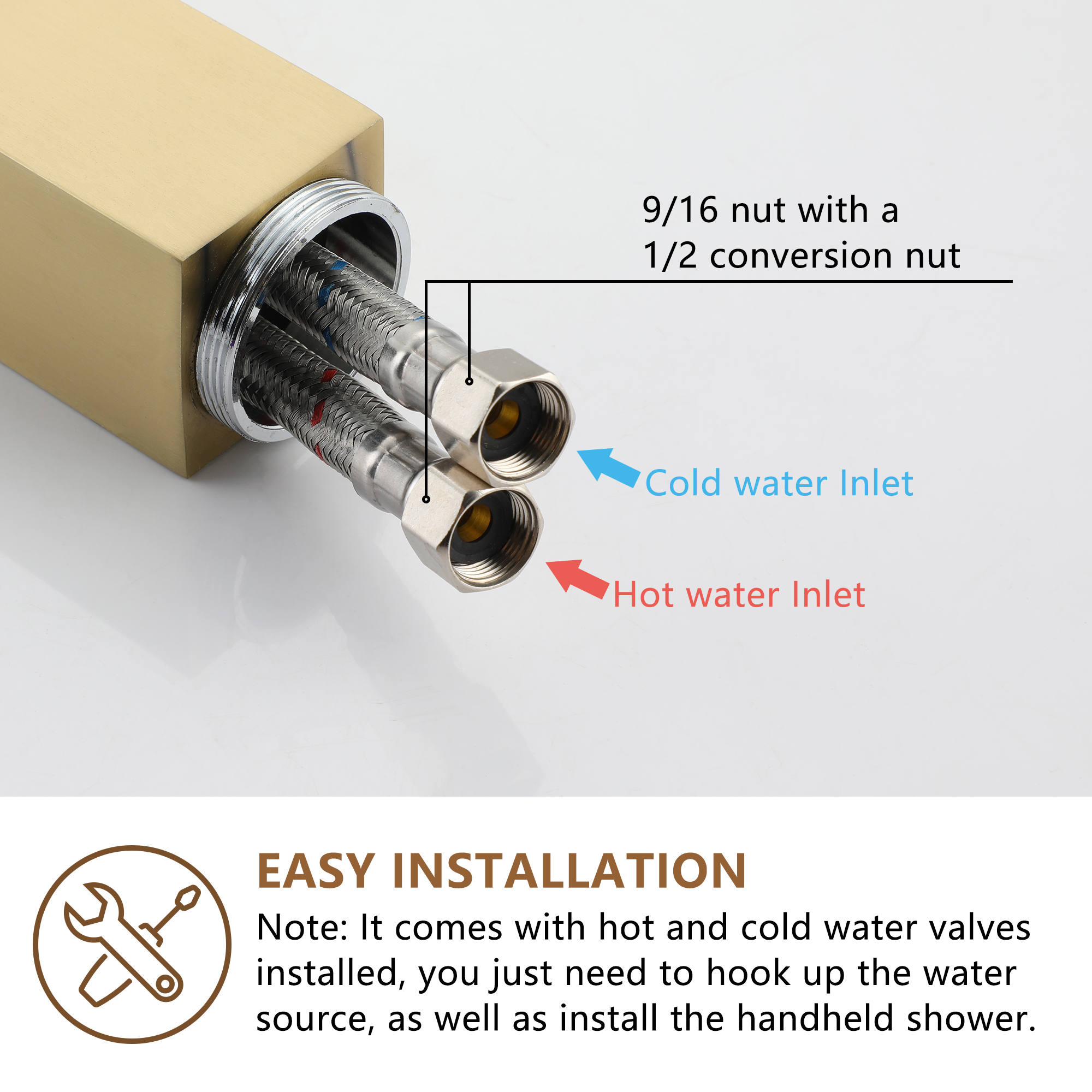 Free Standing Tub Filler Brass Bathtub Faucet with Hand Held Shower 