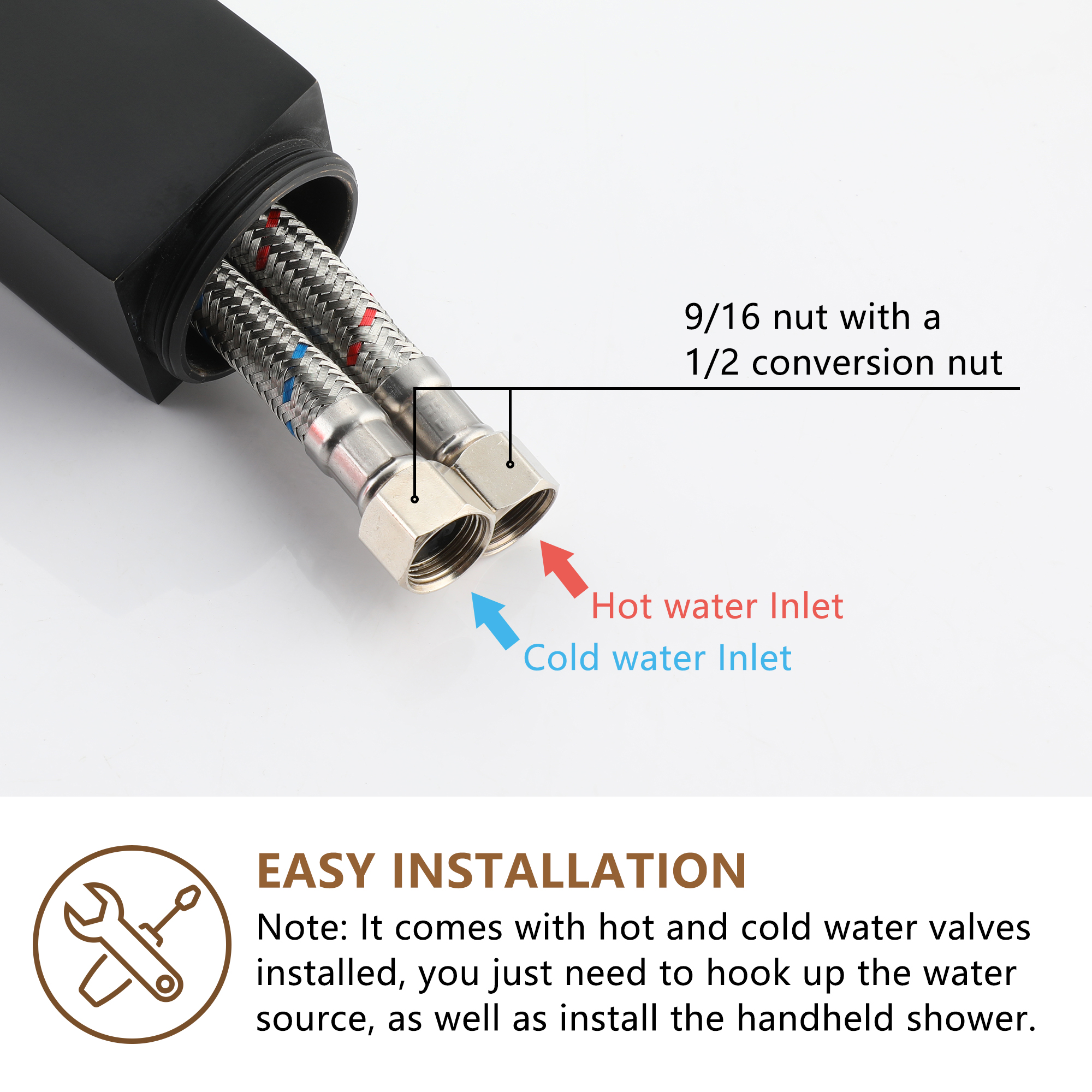 Free Standing Tub Filler Brass Bathtub Faucet with Hand Held Shower 