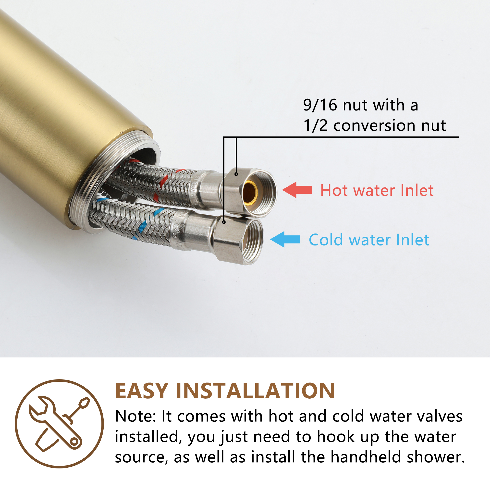 Freestanding Tub Faucet Floor Mounted Tub Filler with 150mm Handheld Hose