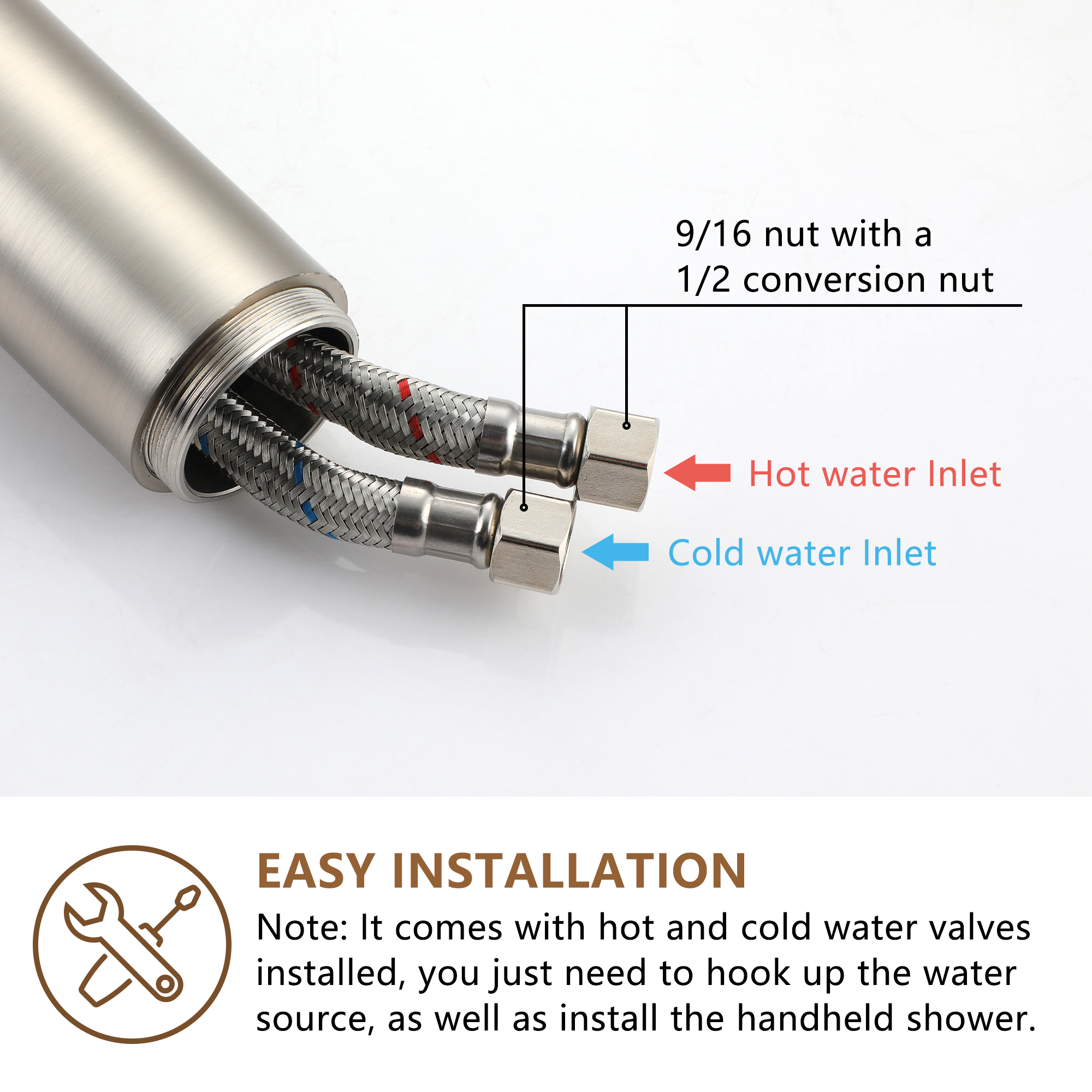 Freestanding Tub Faucet Floor Mounted Tub Filler with 150mm Handheld Hose