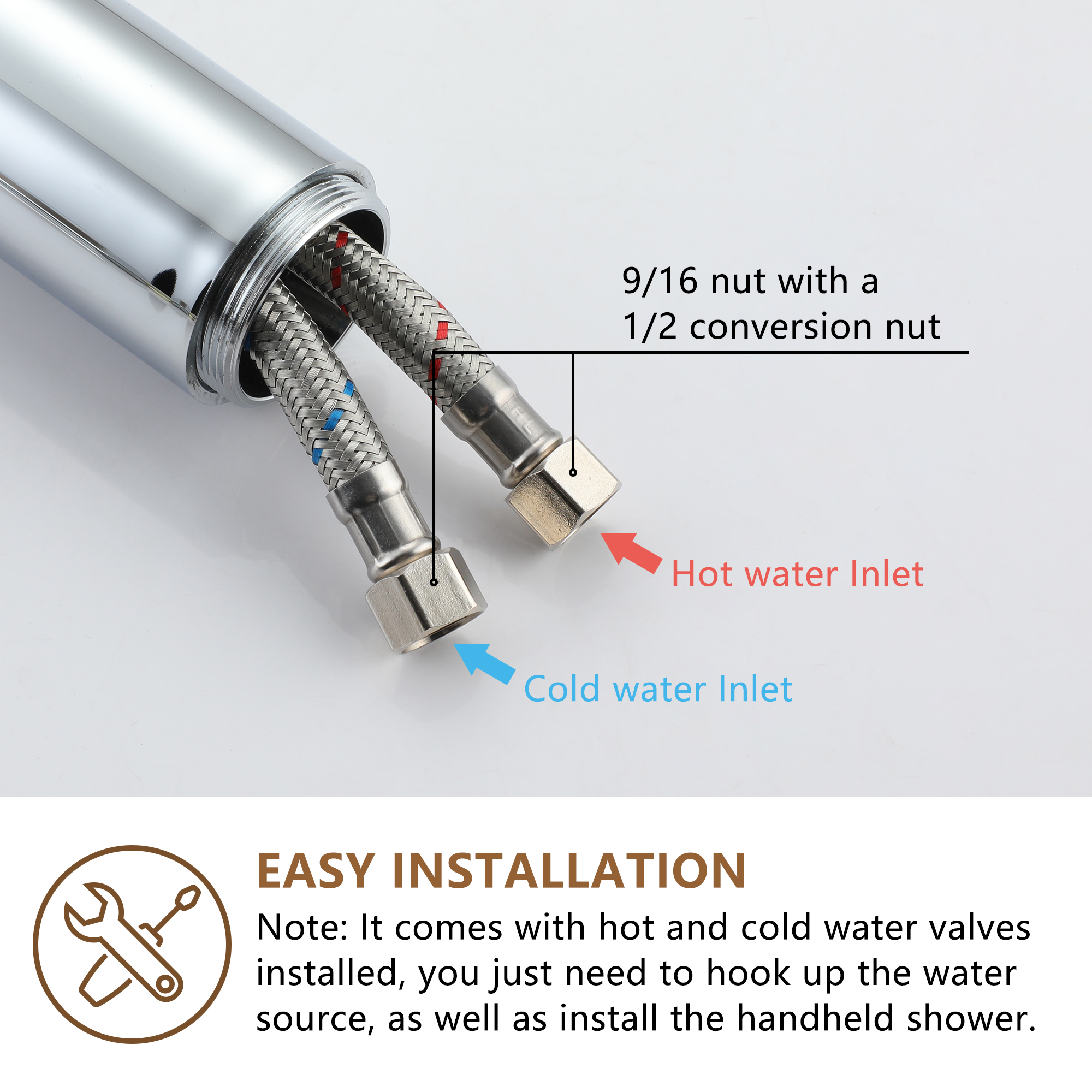 Freestanding Tub Faucet Floor Mounted Tub Filler with 150mm Handheld Hose