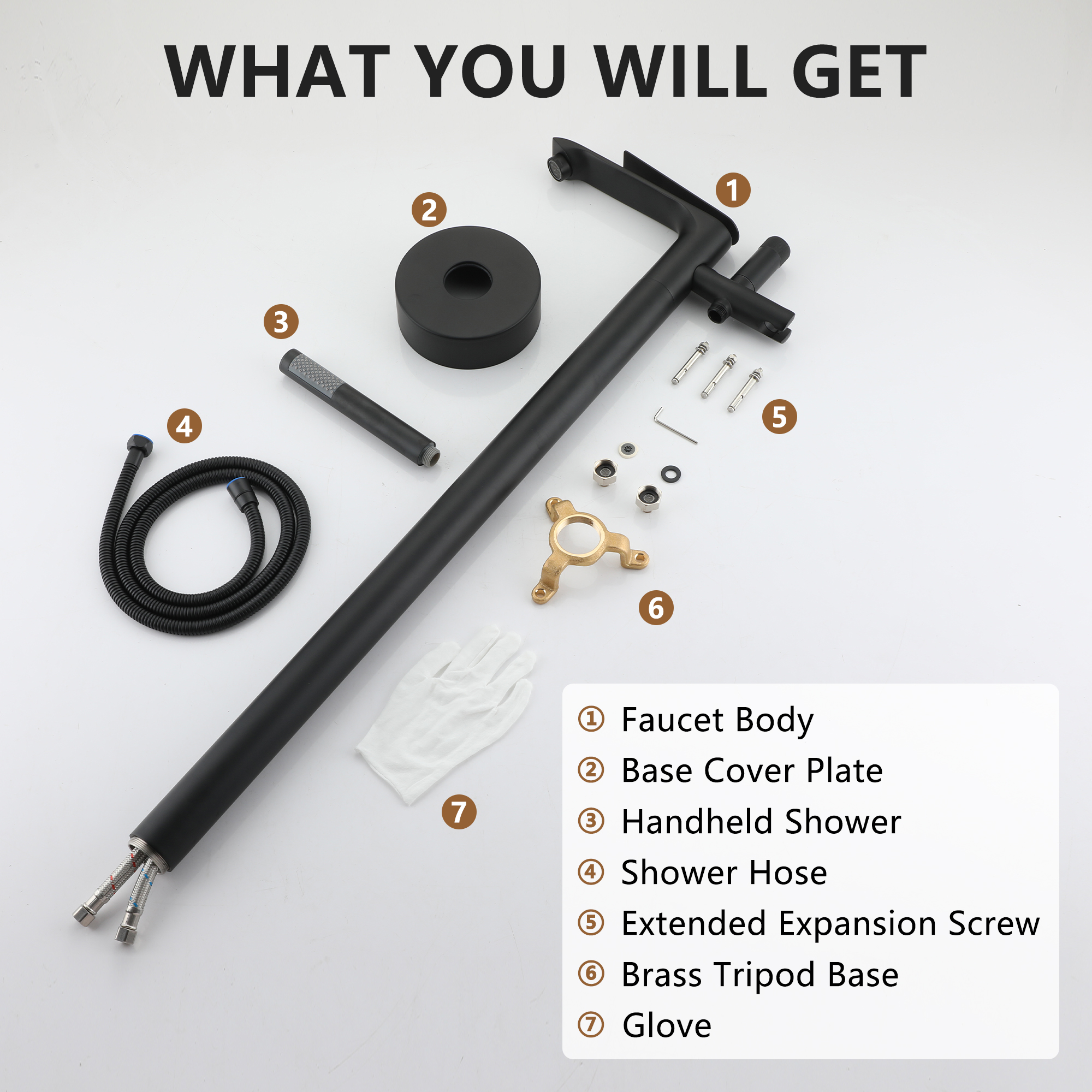 Freestanding Tub Faucet Floor Mounted Tub Filler with 150mm Handheld Hose