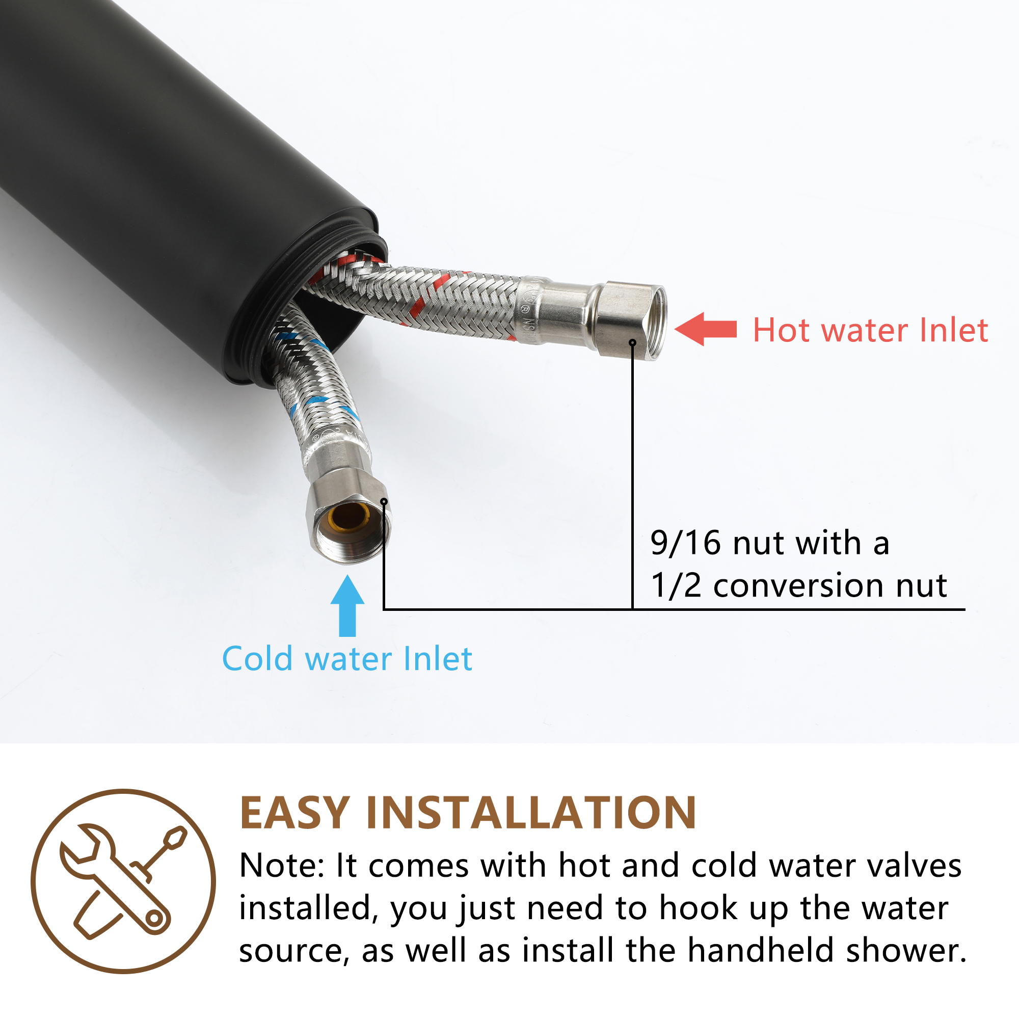 Freestanding Tub Faucet Floor Mounted Tub Filler with 150mm Handheld Hose