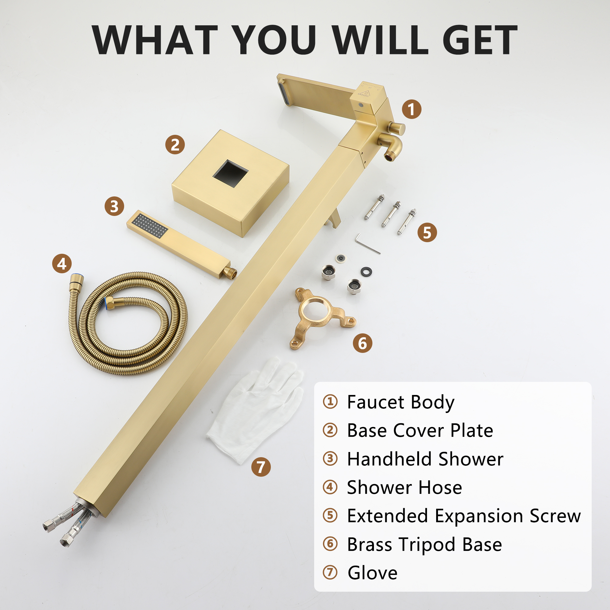 Freestanding Bathtub Faucet with Waterfall Bath Spout and Hand Shower Matte Black /Brushed Nickel /Brushed Gold /Chrome Plated