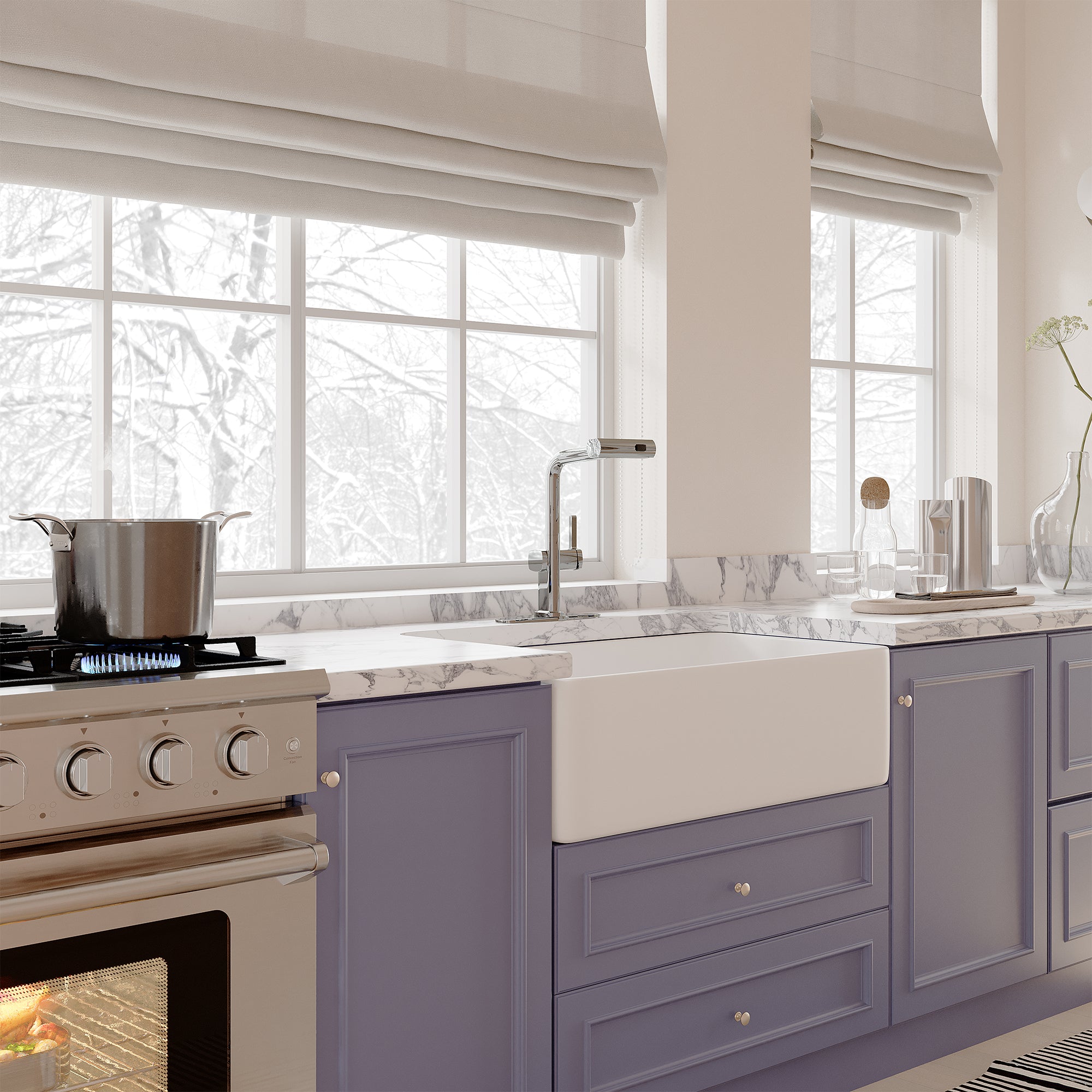 Single Handle Pull Down Sprayer Kitchen Faucet with 3 Functions Spray, 360° swivel Deckplate Included in Brushed Nickel/Brushed Gold/Matte Black/Chrome