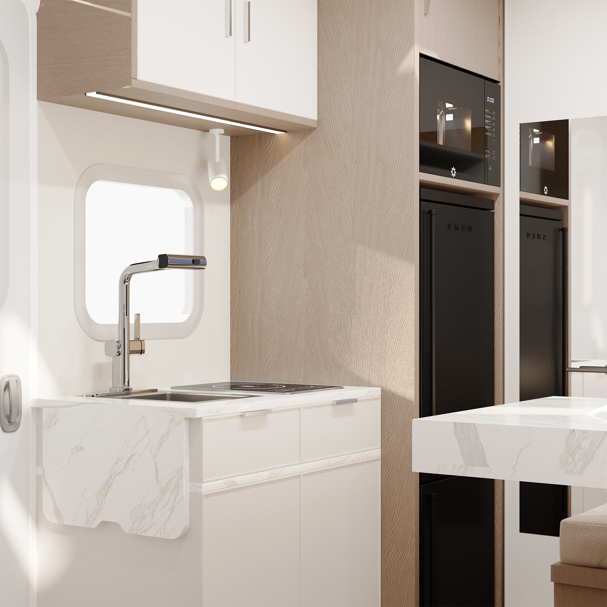 Single Handle Pull Down Sprayer Kitchen Faucet with 3 Functions Spray, 360° swivel Deckplate Included in Brushed Nickel/Brushed Gold/Matte Black/Chrome