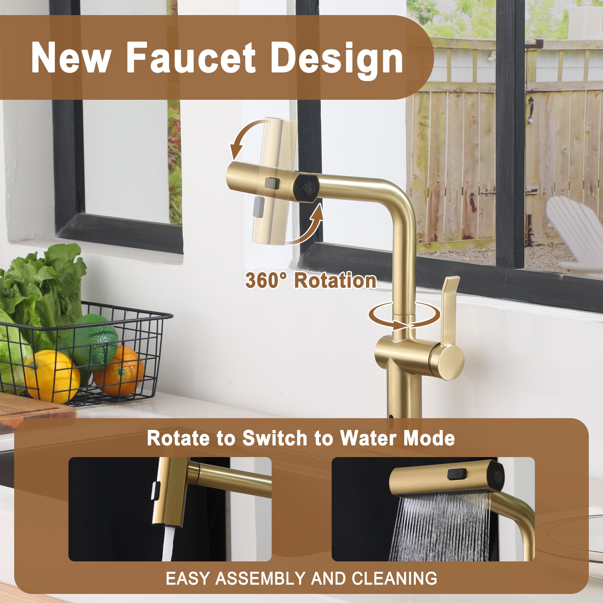 Single Handle Touchless Pull Down Sprayer Kitchen Faucet with Motion Sense Wave, Power Boost in Brushed Nickel/Brushed Gold/Matte Black/Chrome
