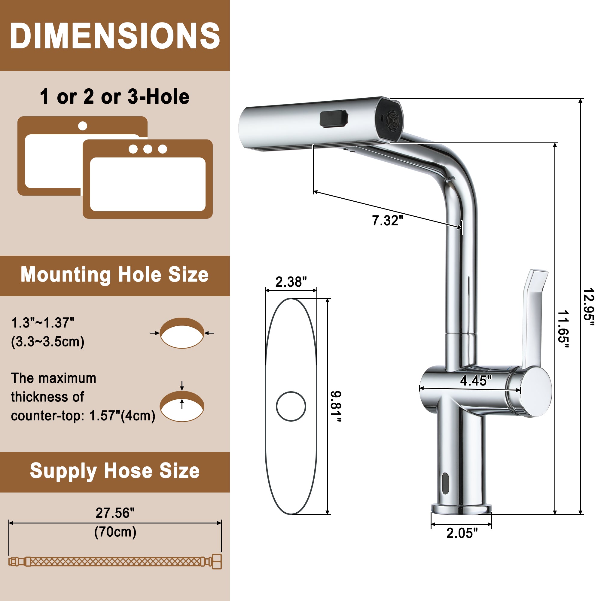 Single Handle Touchless Pull Down Sprayer Kitchen Faucet with Motion Sense Wave, Power Boost in Brushed Nickel/Brushed Gold/Matte Black/Chrome