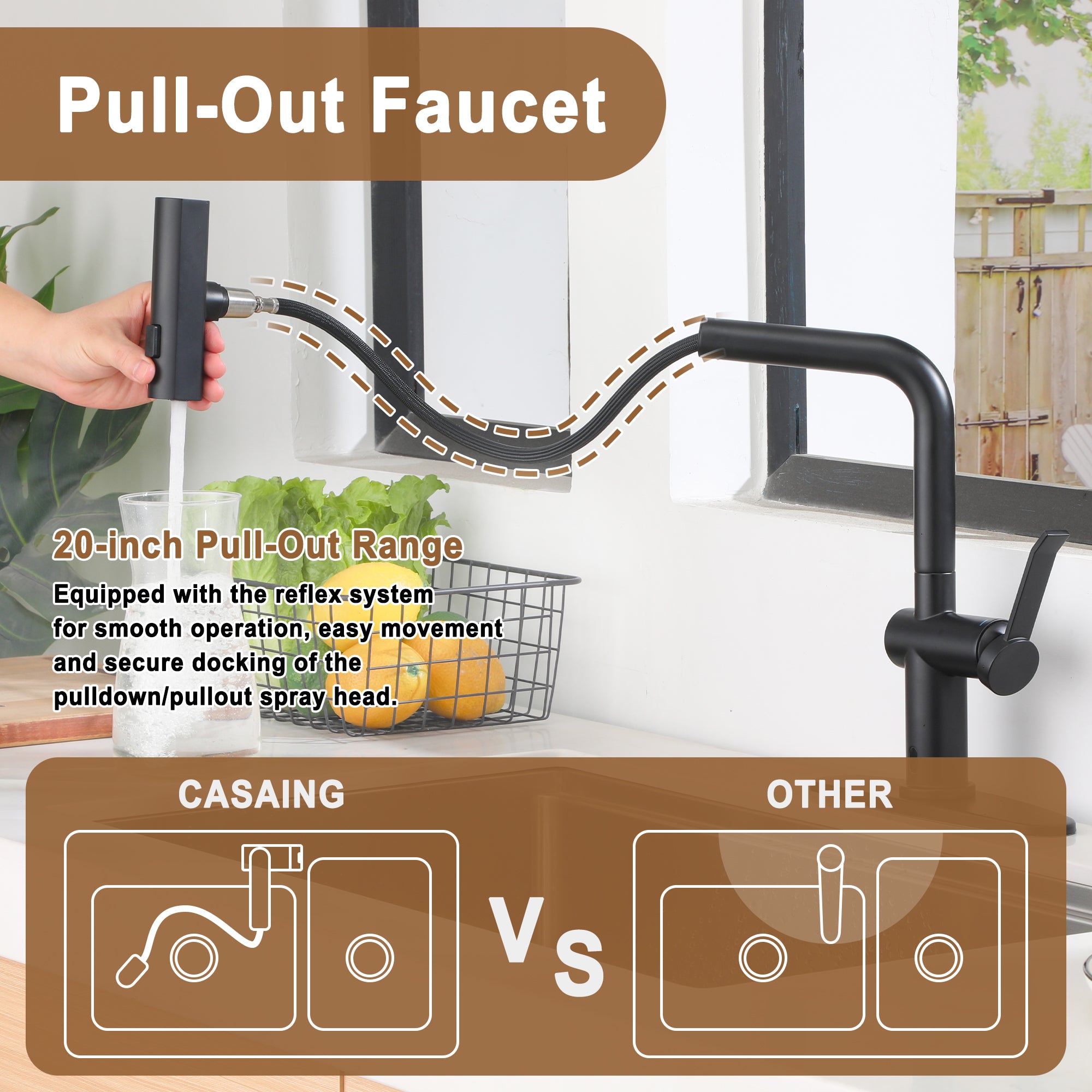 Single Handle Touchless Pull Down Sprayer Kitchen Faucet with Motion Sense Wave, Power Boost in Brushed Nickel/Brushed Gold/Matte Black/Chrome