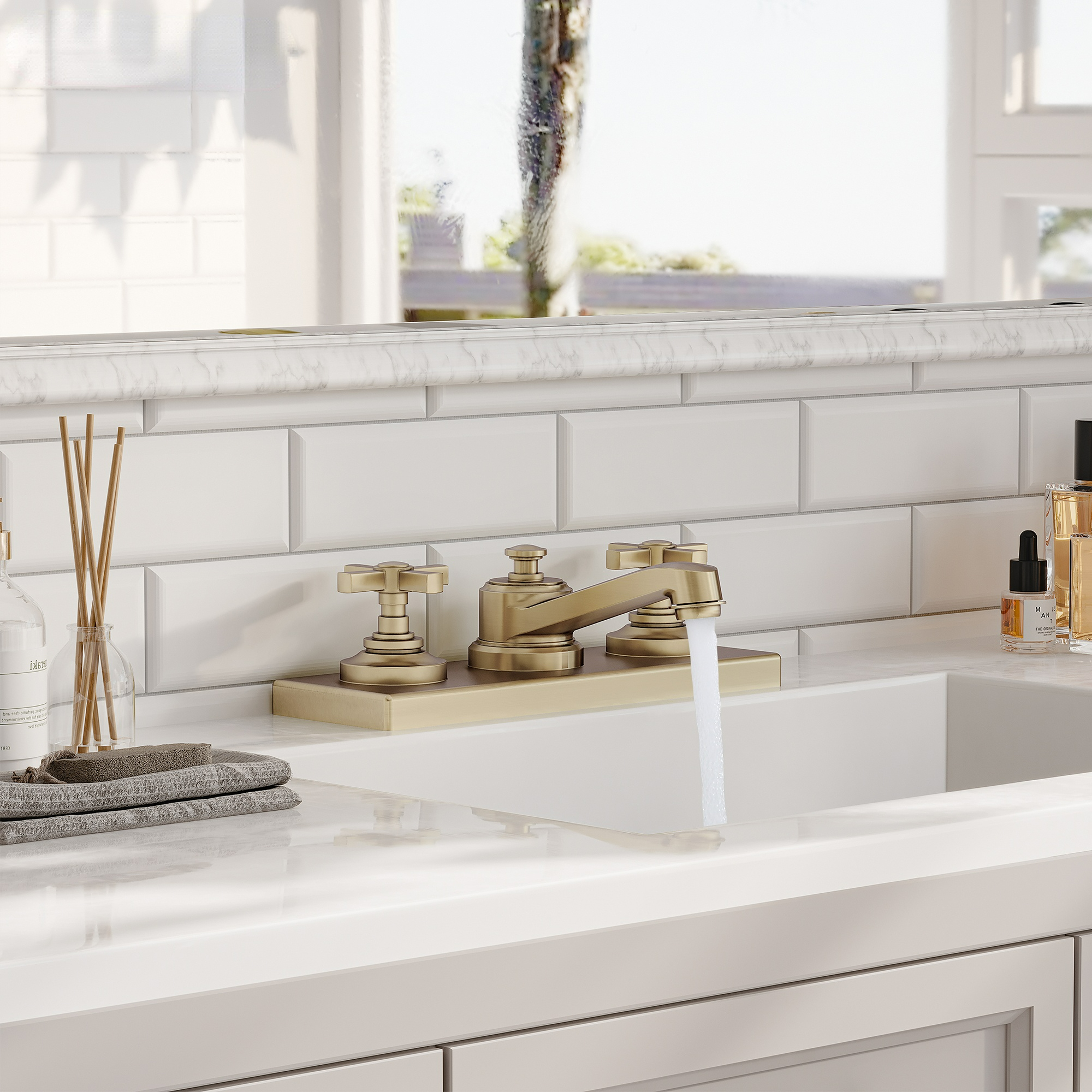 Bathroom Sink Faucet 3 Hole, 8 Inch Widespread Bathroom Faucet with Pop-up Drain 2 Handles Vintage Lavatory Vanity Faucets with cUPC Water Supply Hose,