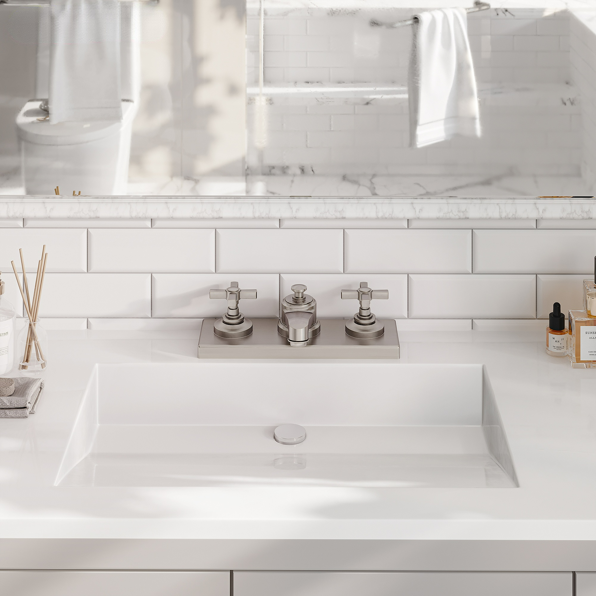 Bathroom Sink Faucet 3 Hole, 8 Inch Widespread Bathroom Faucet with Pop-up Drain 2 Handles Vintage Lavatory Vanity Faucets with cUPC Water Supply Hose,