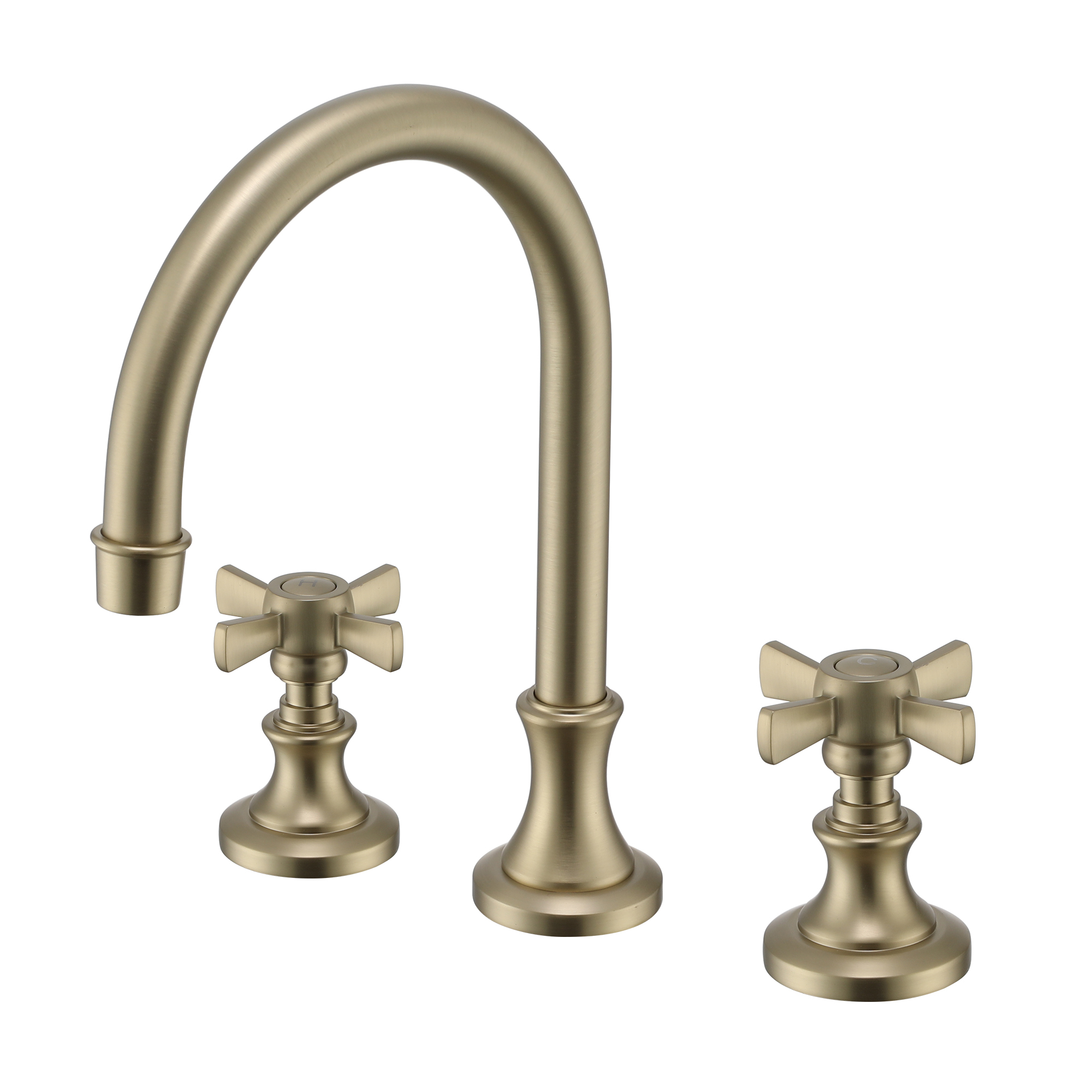 Boyel Living High-Arc 8 in. Widerspread 2-Handle Bathroom Faucet in Bushed Gold/Brushed Nickel/Matte Black