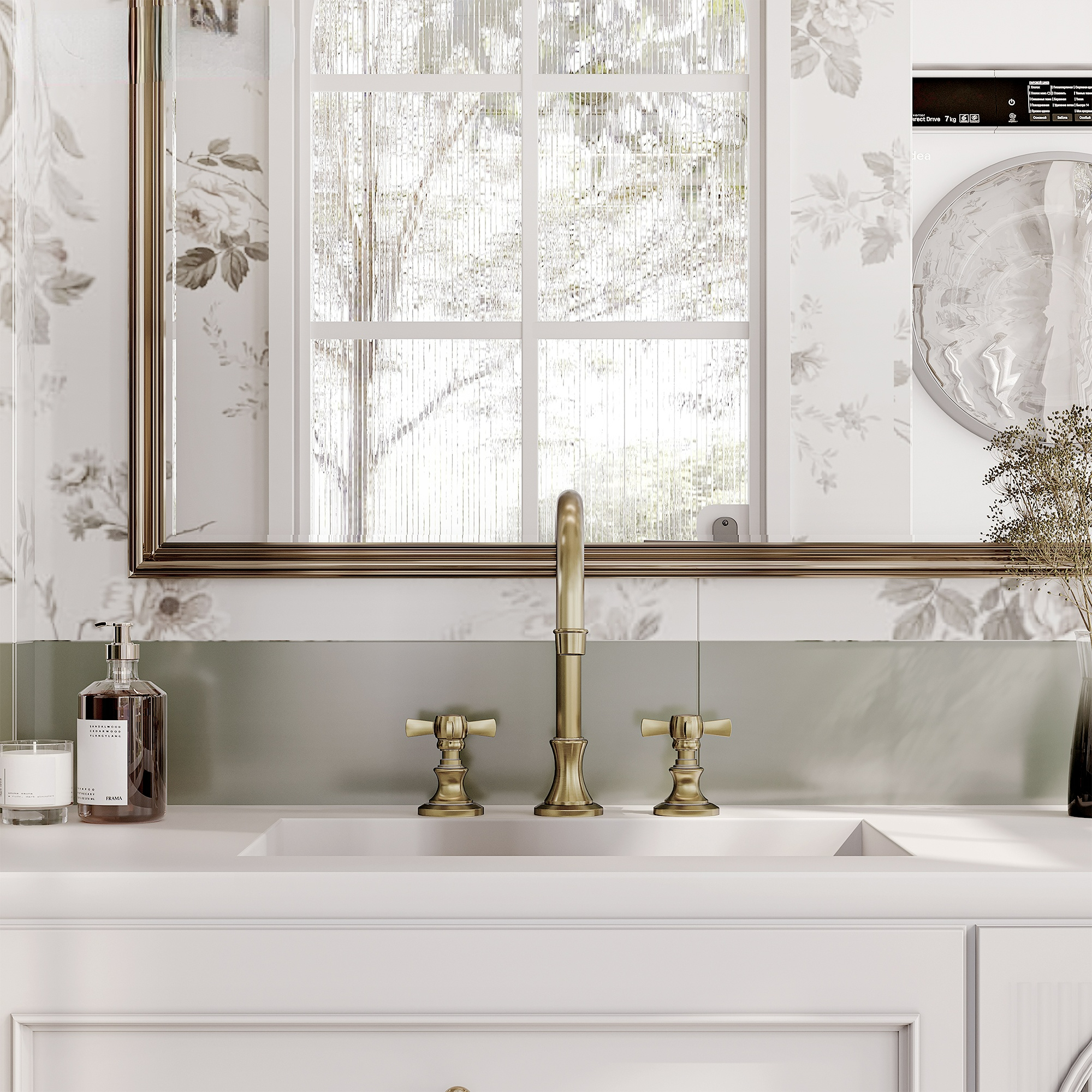 Boyel Living High-Arc 8 in. Widerspread 2-Handle Bathroom Faucet in Bushed Gold/Brushed Nickel/Matte Black