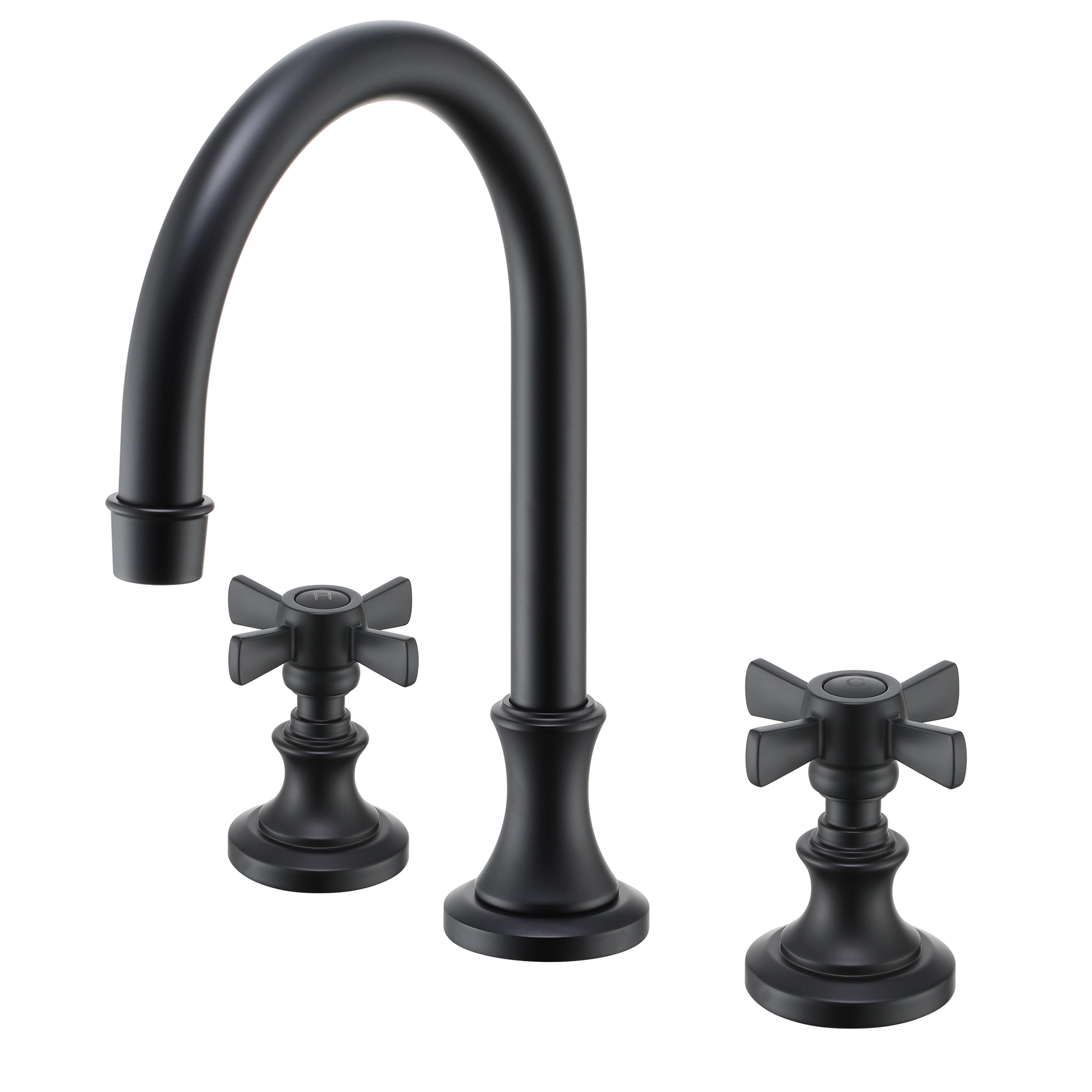 Boyel Living High-Arc 8 in. Widerspread 2-Handle Bathroom Faucet in Bushed Gold/Brushed Nickel/Matte Black