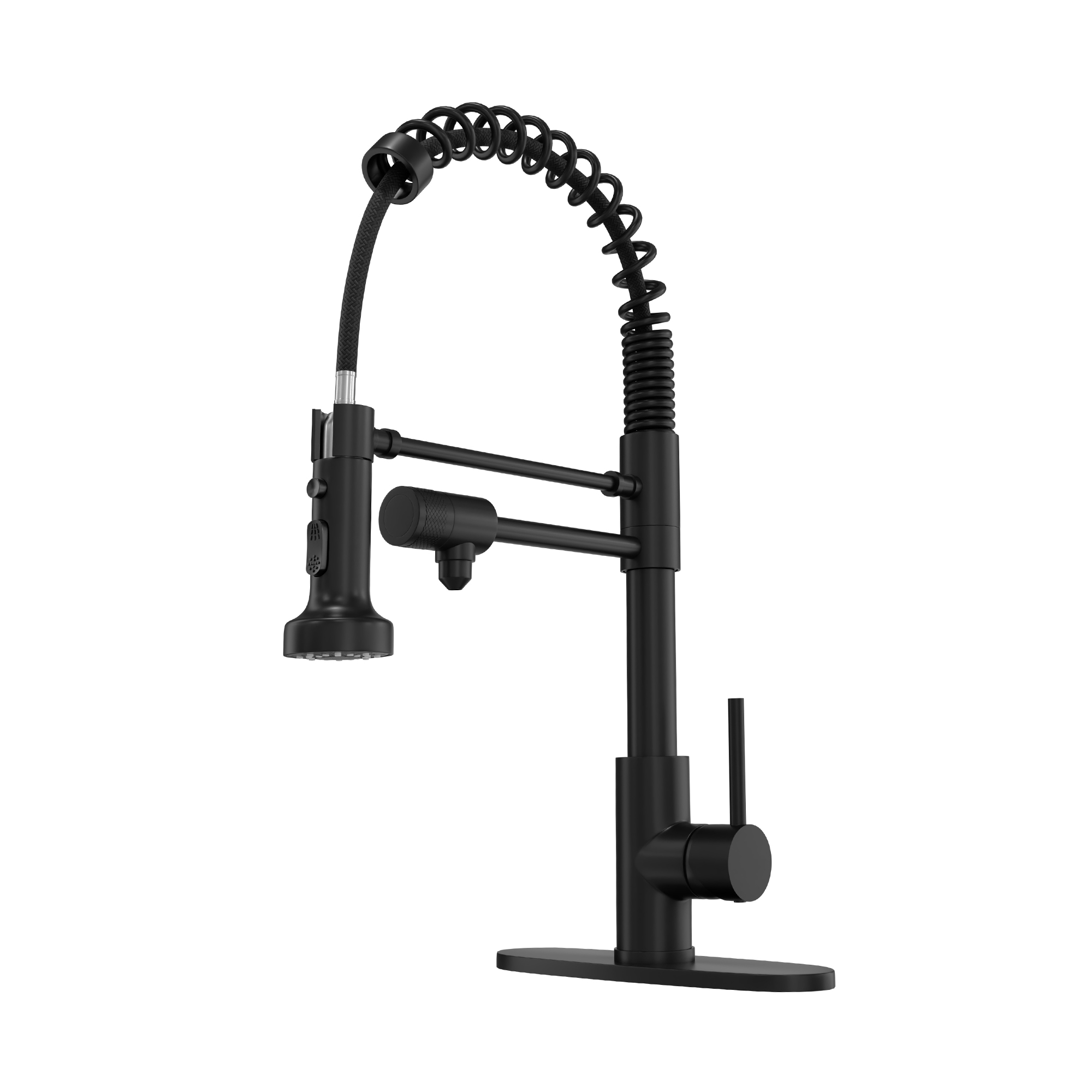Mondawe 1.8 gpm Lead-Free Copper Brass Single Handle Pull Down Kitchen Faucet for Bar Laundry Kitchen Sink-Mondawe