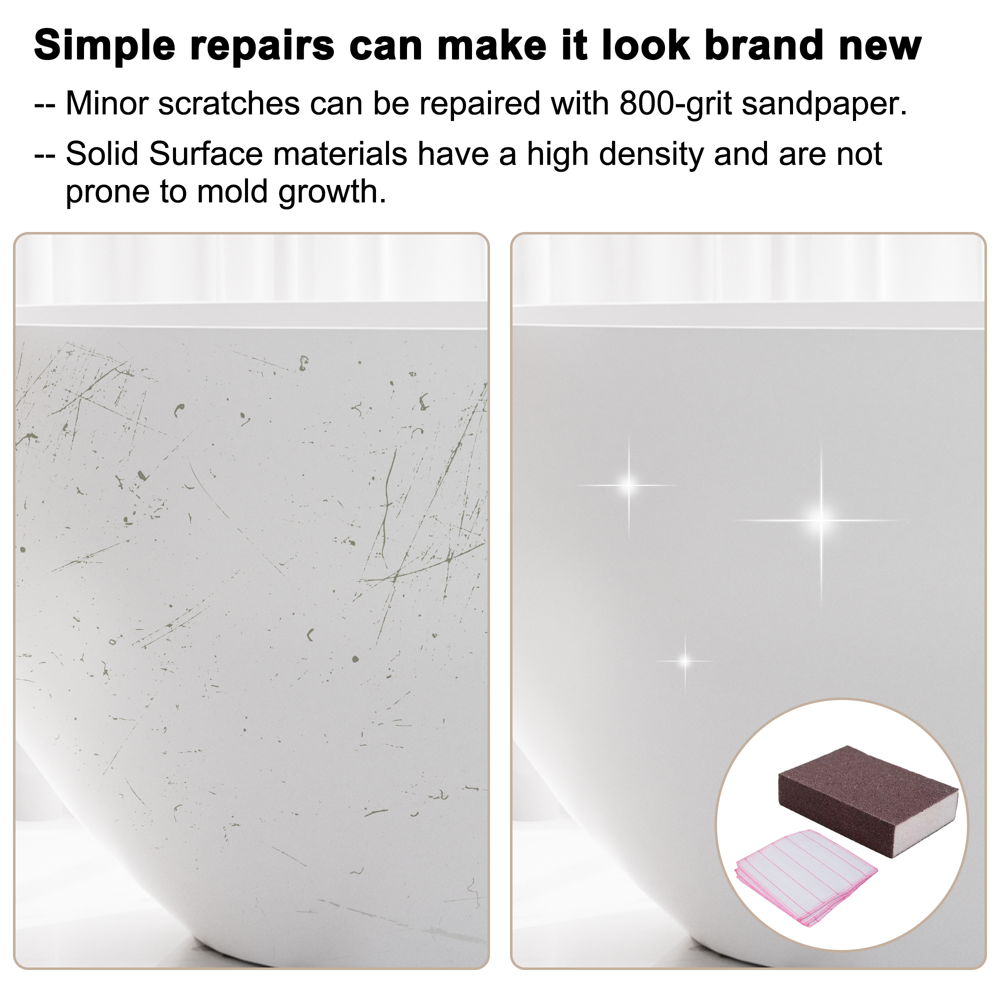 59"/63"/67" Freestanding Oval Solid Surface Stone Bathtub with Center Drain and cUPc Certification