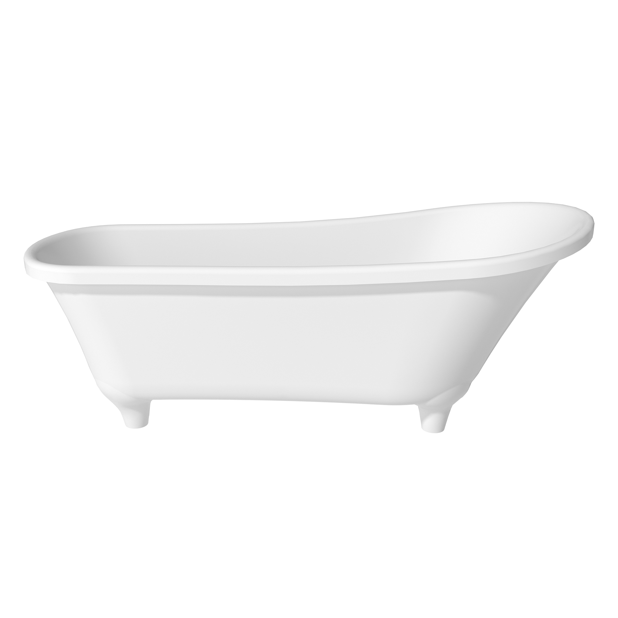 69" Solid Surface Stone Freestanding Soaking Tub with Pedestal and Left Overflow