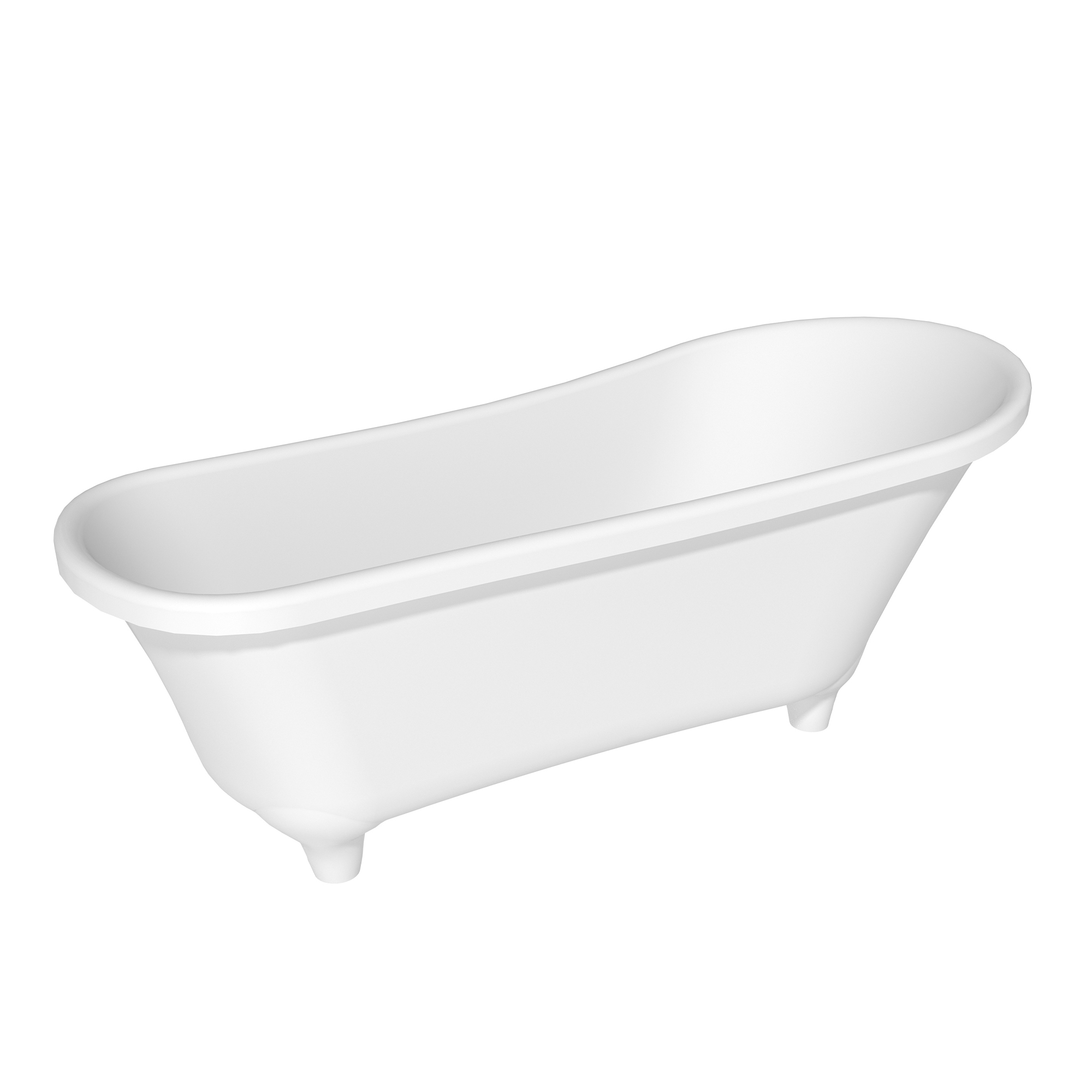 69" Solid Surface Stone Freestanding Soaking Tub with Pedestal and Left Overflow