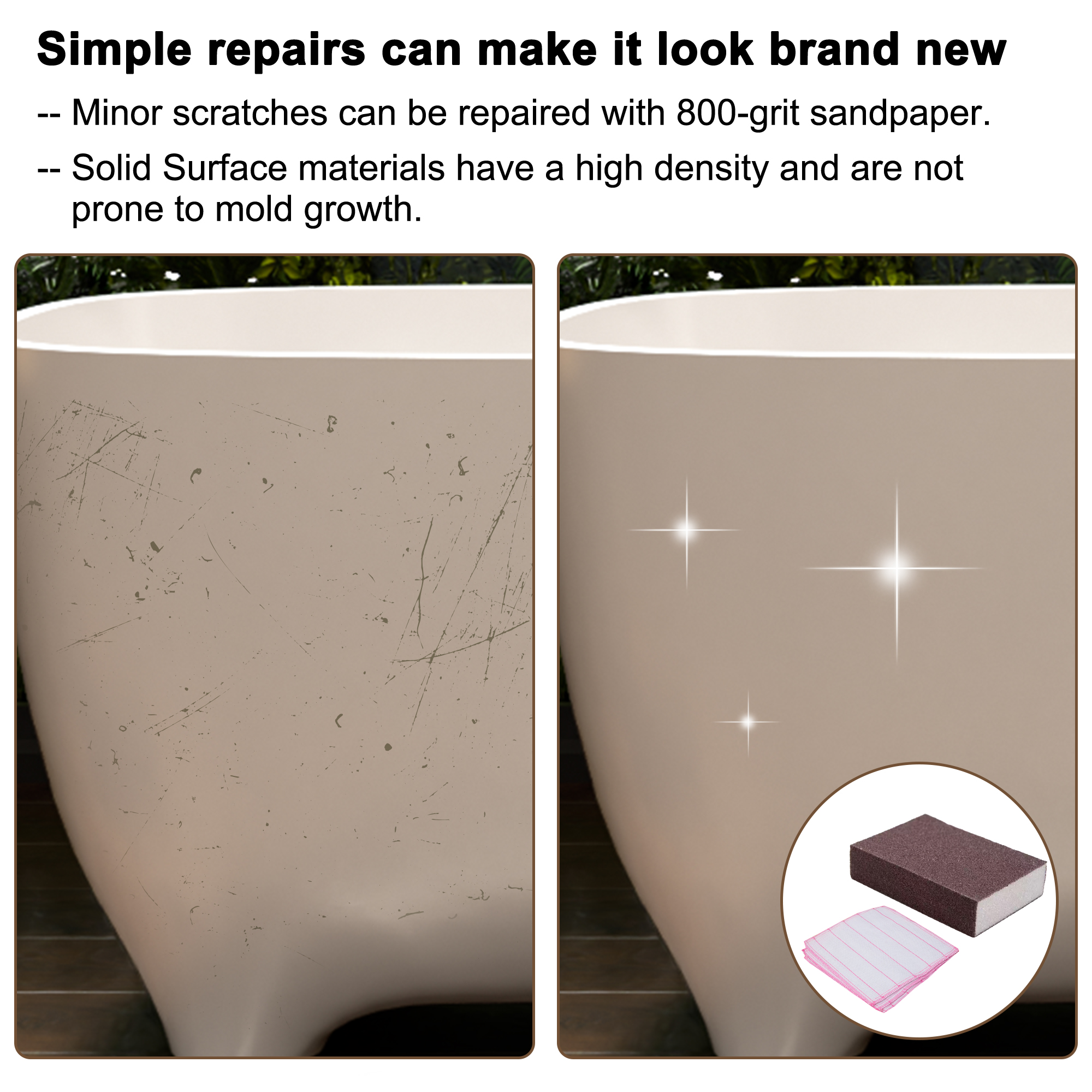 67" Matte White Solid Surface Stone Adult Freestanding Soaking Tub with Raised Pedestal