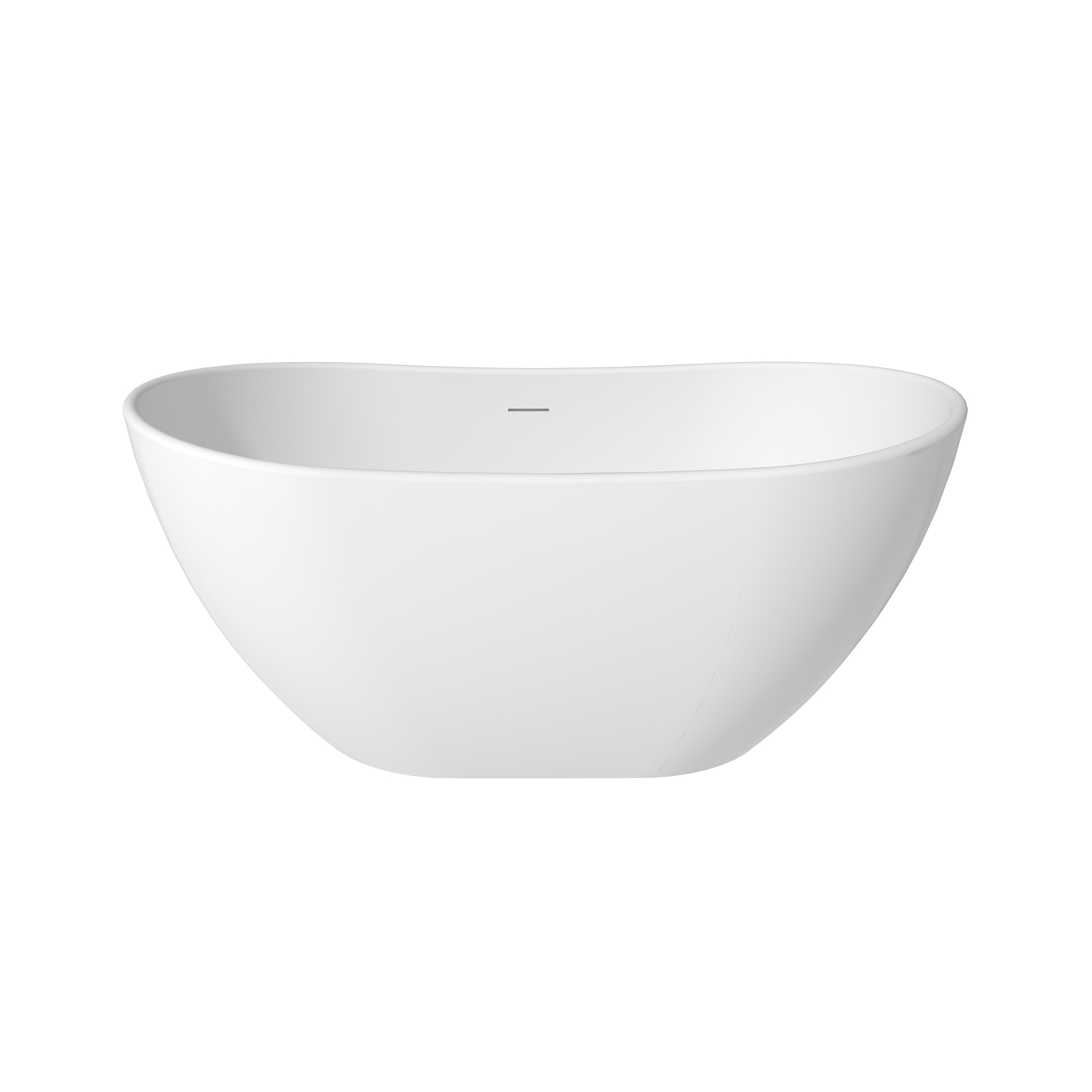 56"/65"/71" Matte White Solid Surface Stone Freestanding Tub with Classic Arc Shape