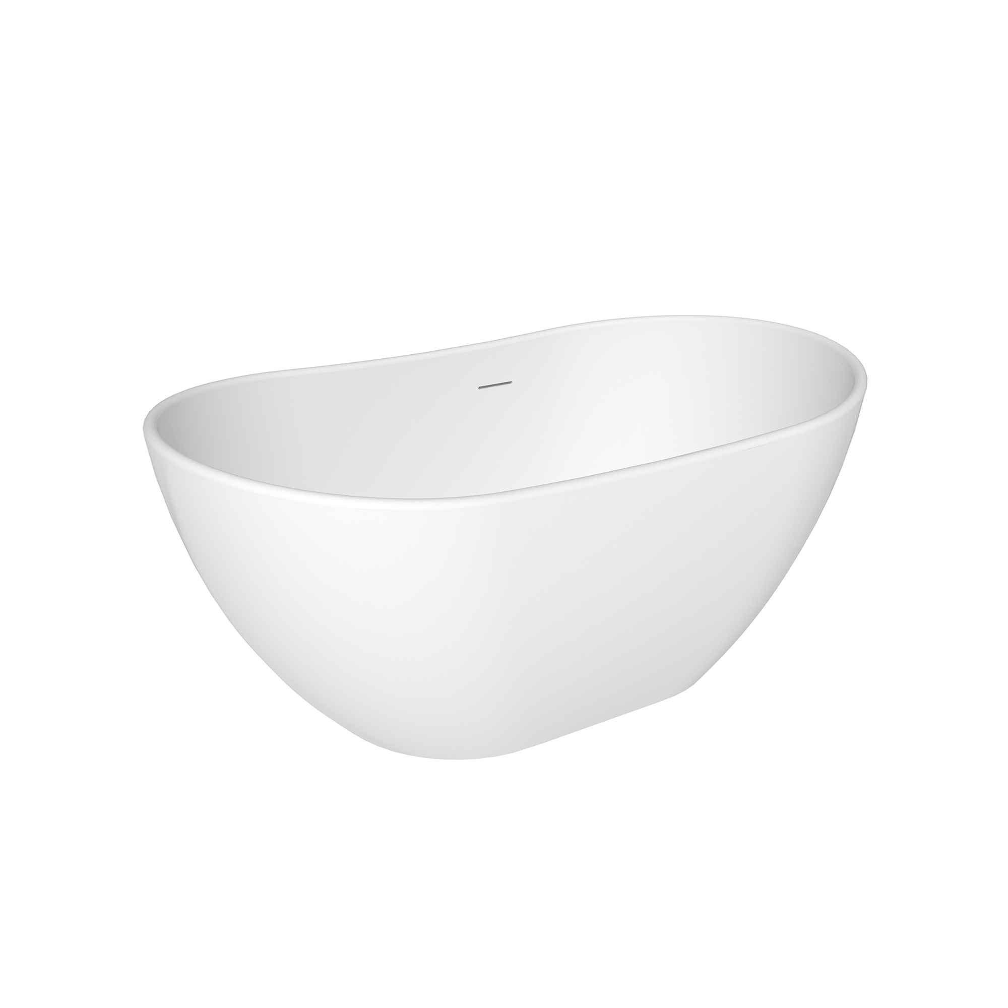 56"/65"/71" Matte White Solid Surface Stone Freestanding Tub with Classic Arc Shape