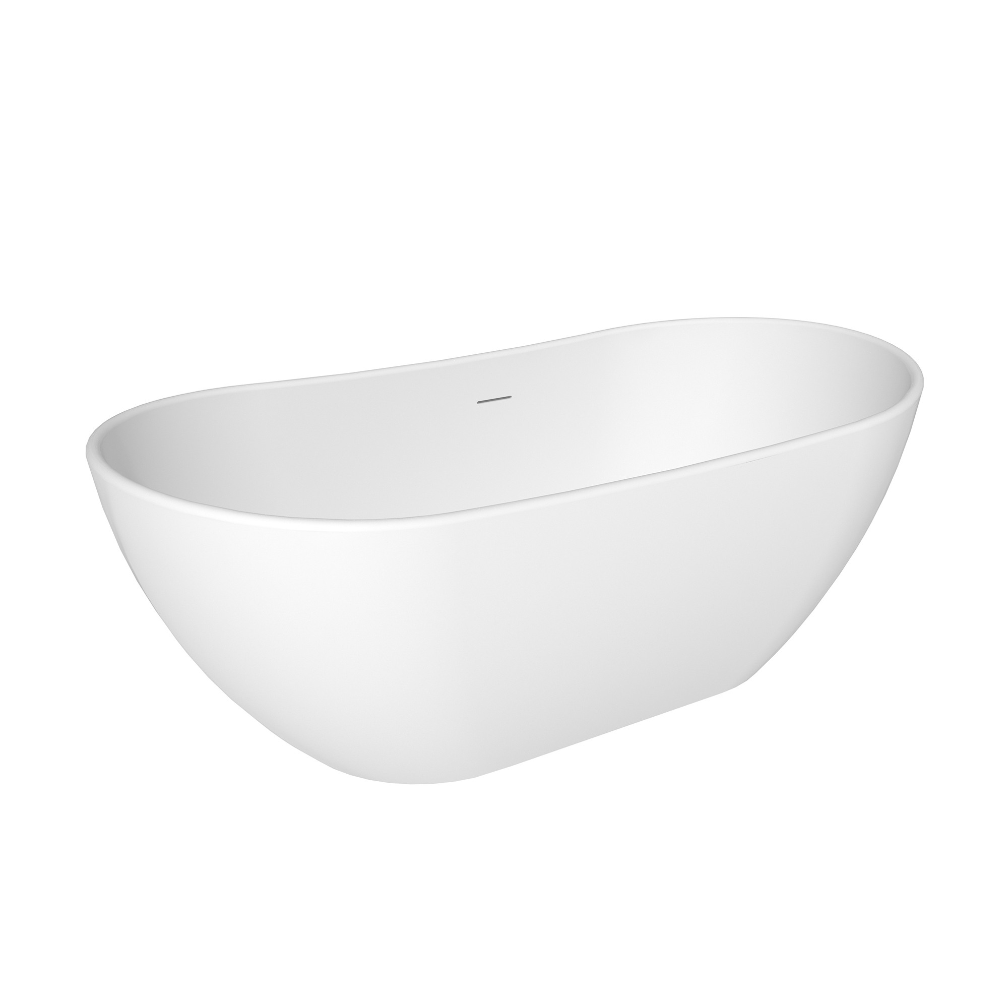 56"/65"/71" Matte White Solid Surface Stone Freestanding Tub with Classic Arc Shape