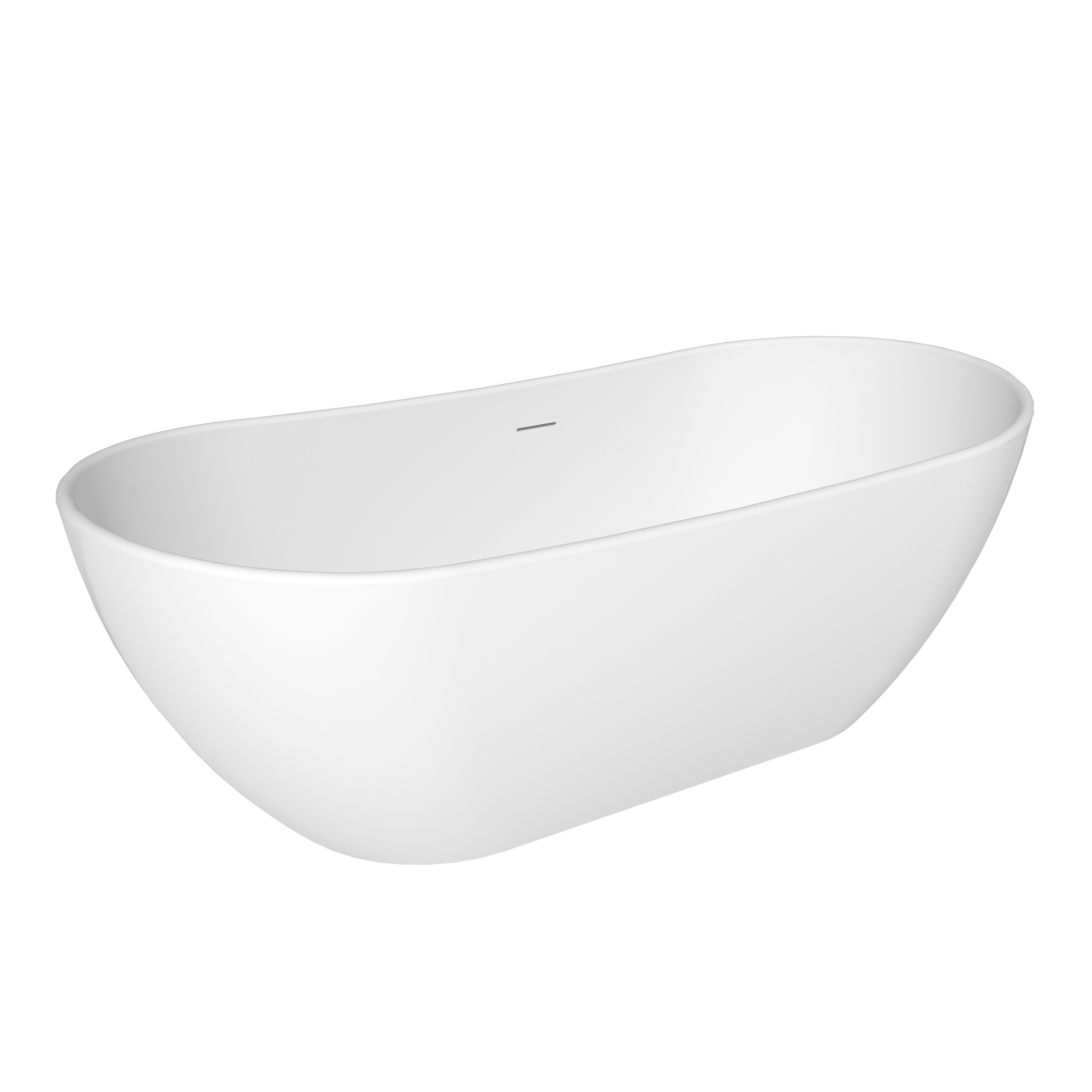 56"/65"/71" Matte White Solid Surface Stone Freestanding Tub with Classic Arc Shape