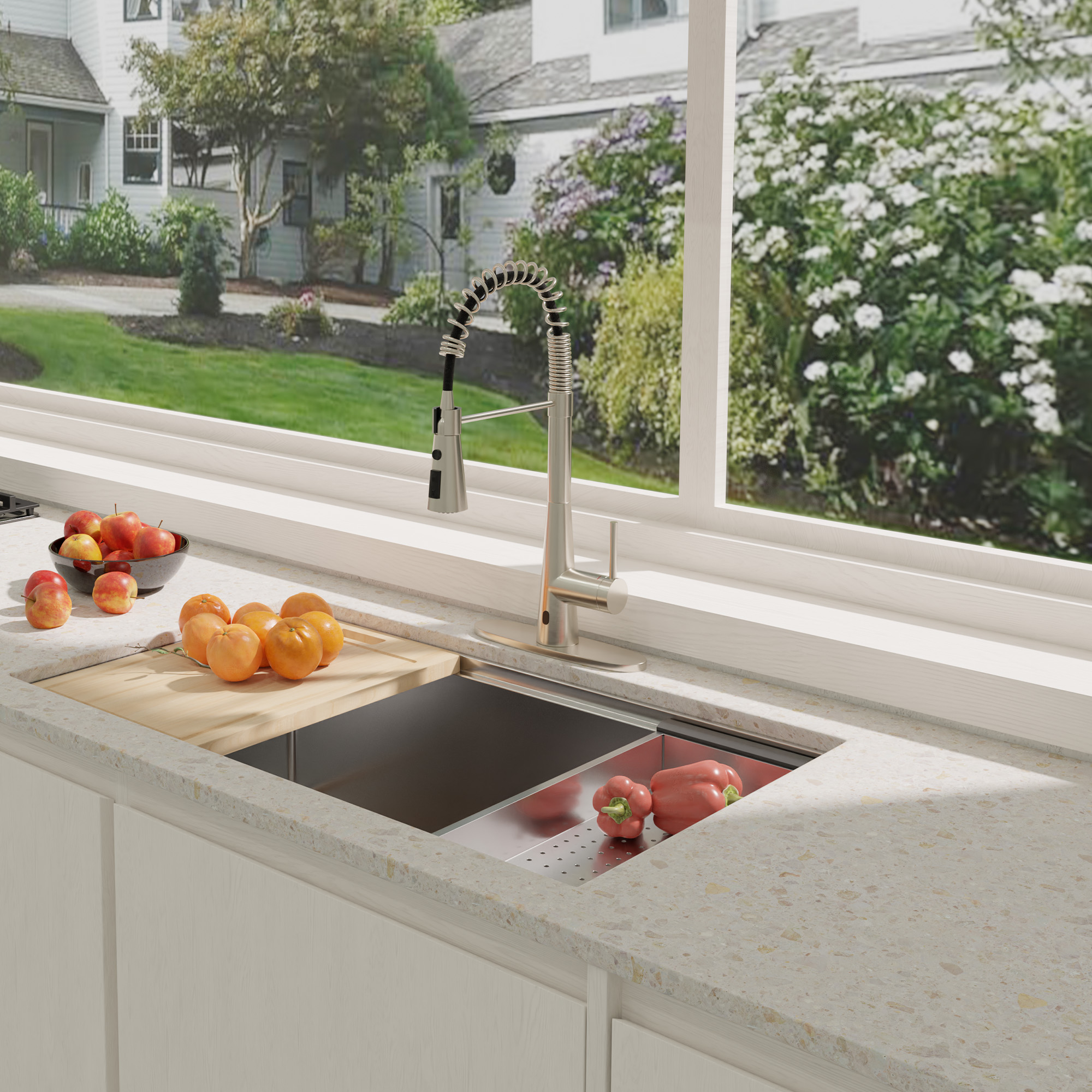 Touchless Spring Single Hole Pull dowm Sensor Kitchen Faucet Designer Style