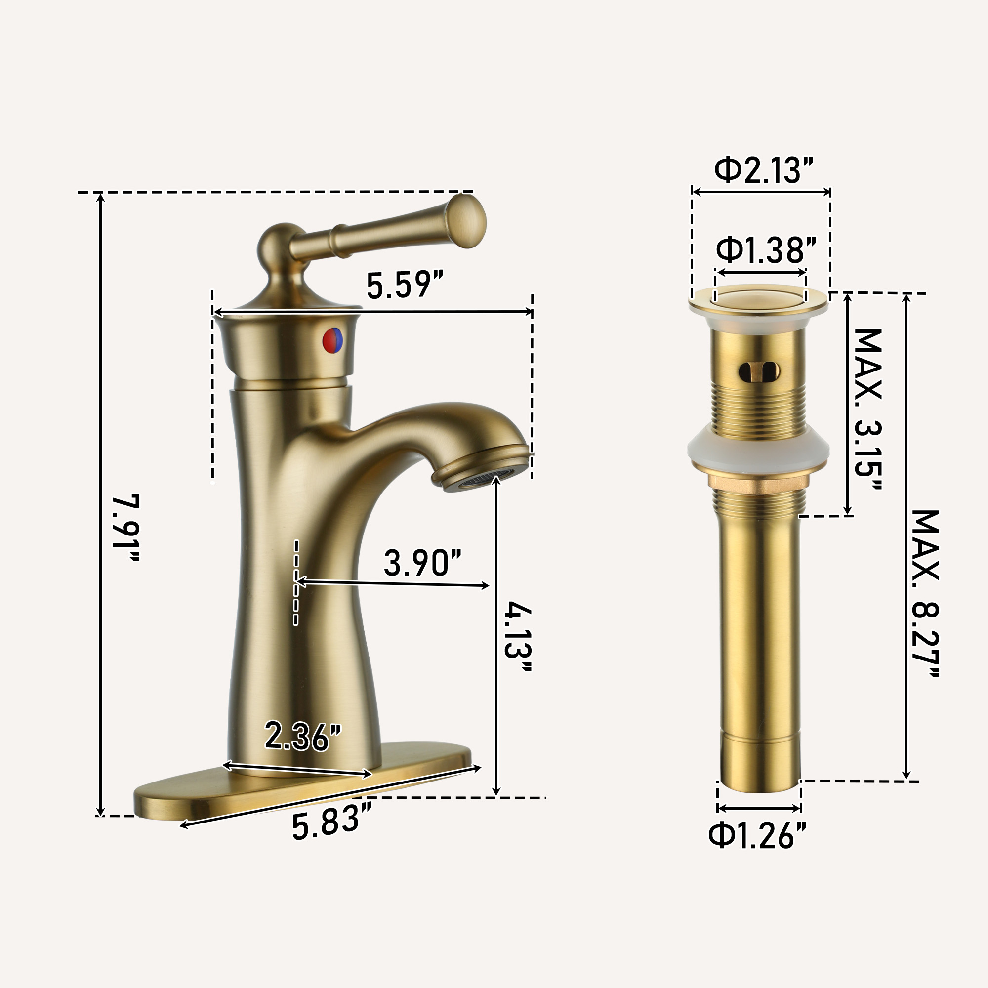 Single handle bathroom sink tap basin faucets with pop-up drain
