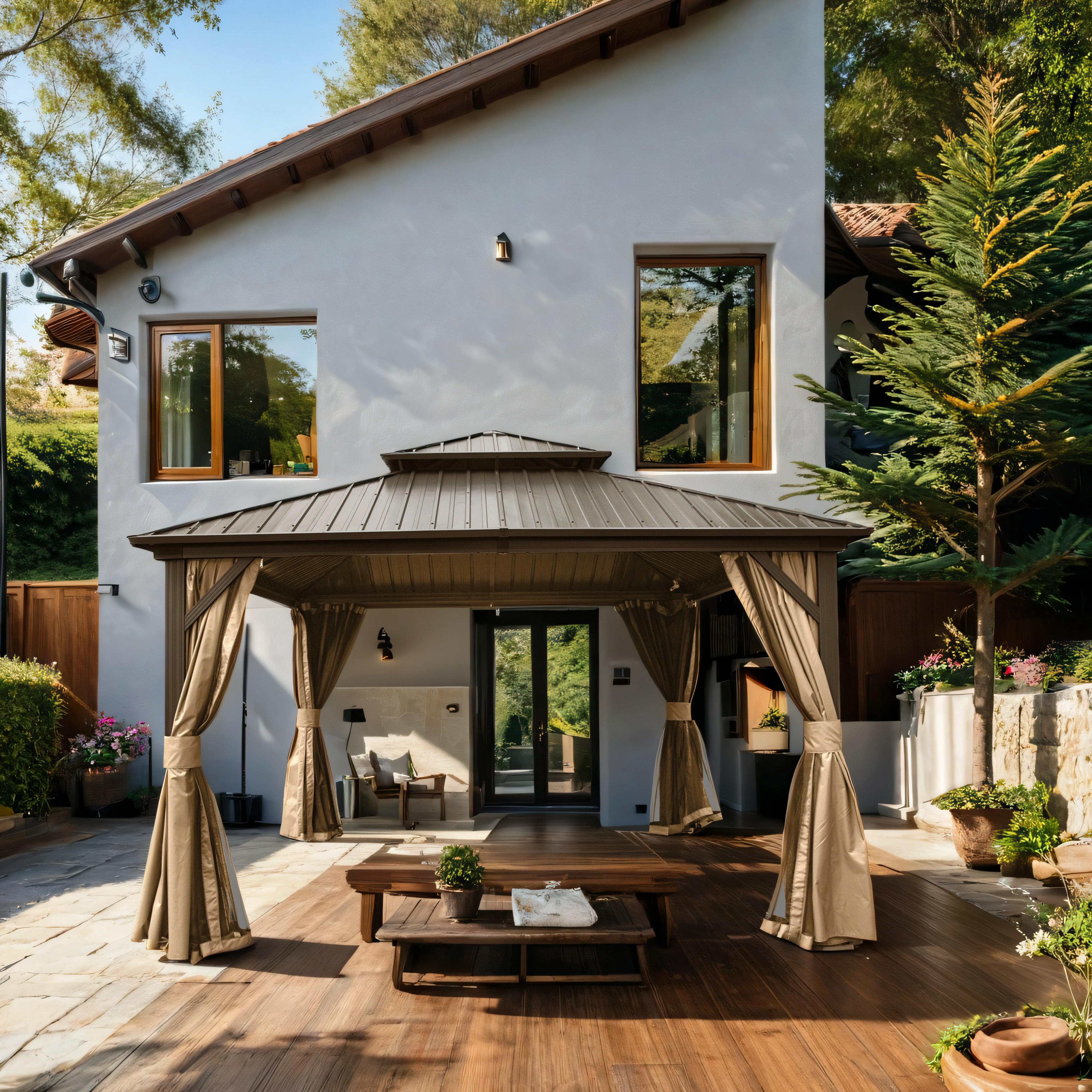 12' X 12' Outdoor Gazebo, Hardtop Aluminum Metal Gazebo with Galvanized Steel Double Roof Canopy, Curtain and Netting for Patio, Backyard, Deck, Lawn