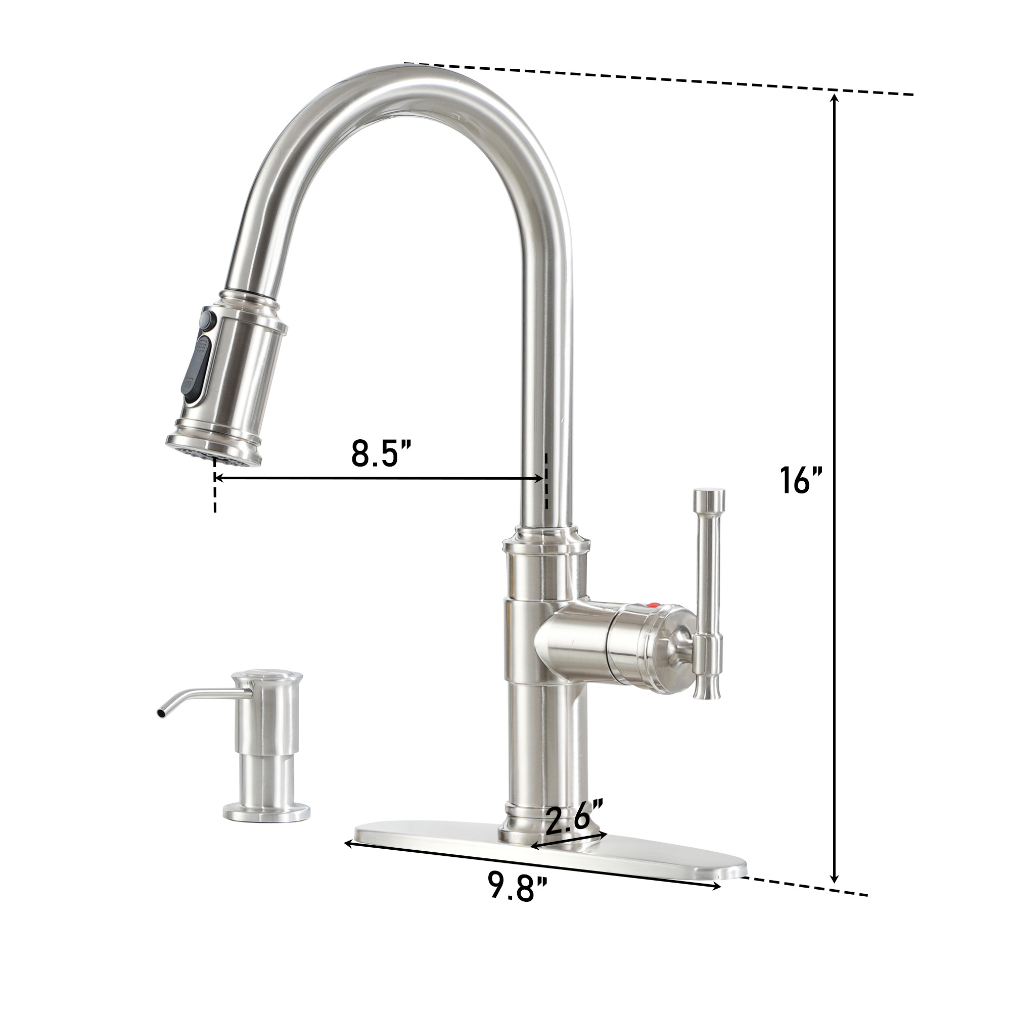 Single Hole Kitchen faucets with soap dispenser
