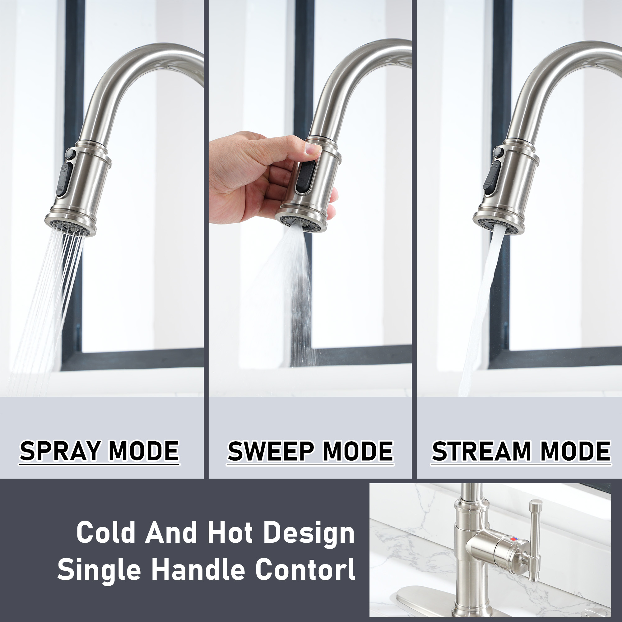 Single Hole Kitchen faucets with soap dispenser