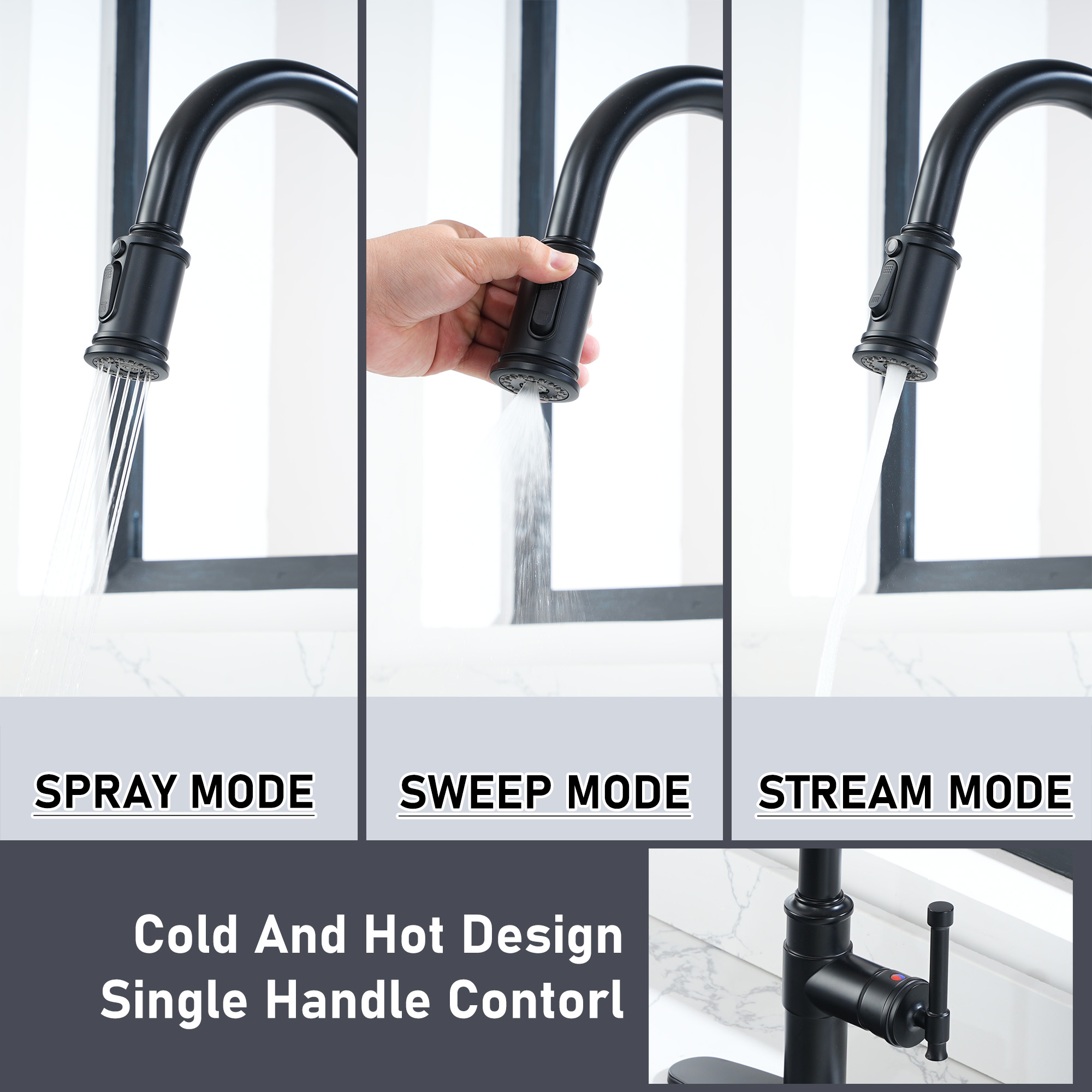 Single Hole Kitchen faucets with soap dispenser