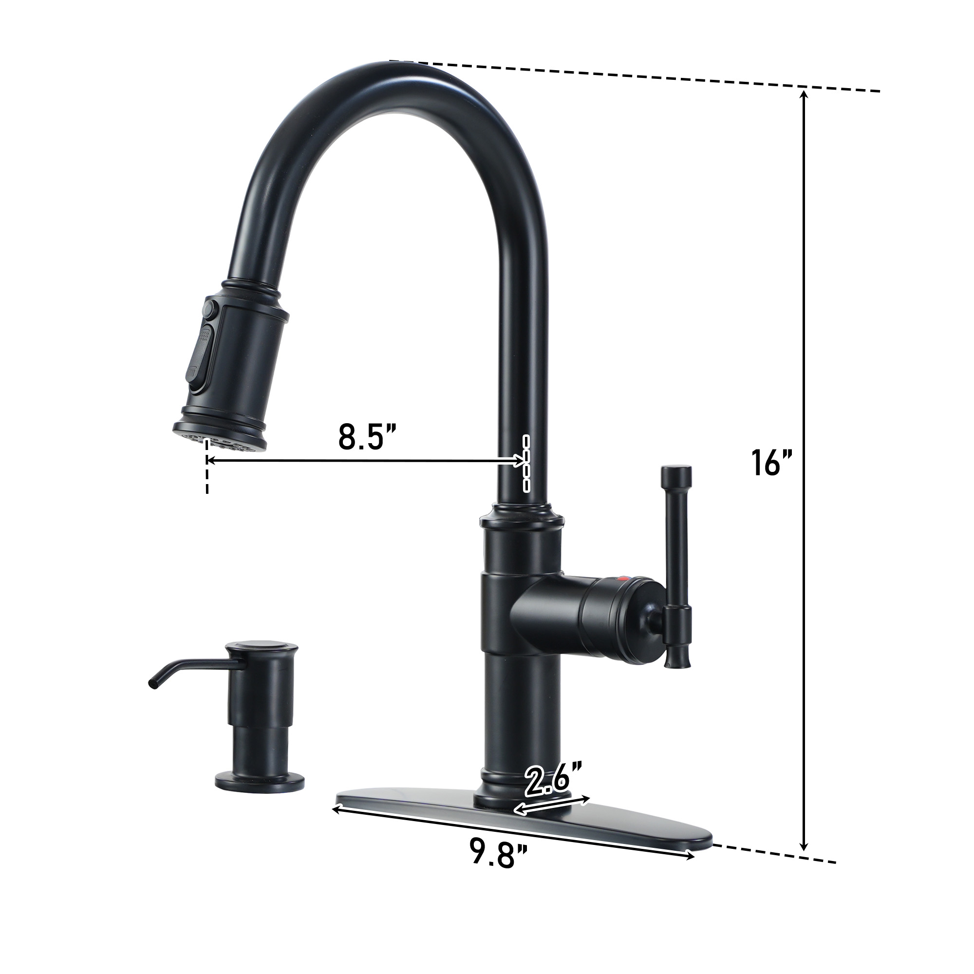 Single Hole Kitchen faucets with soap dispenser
