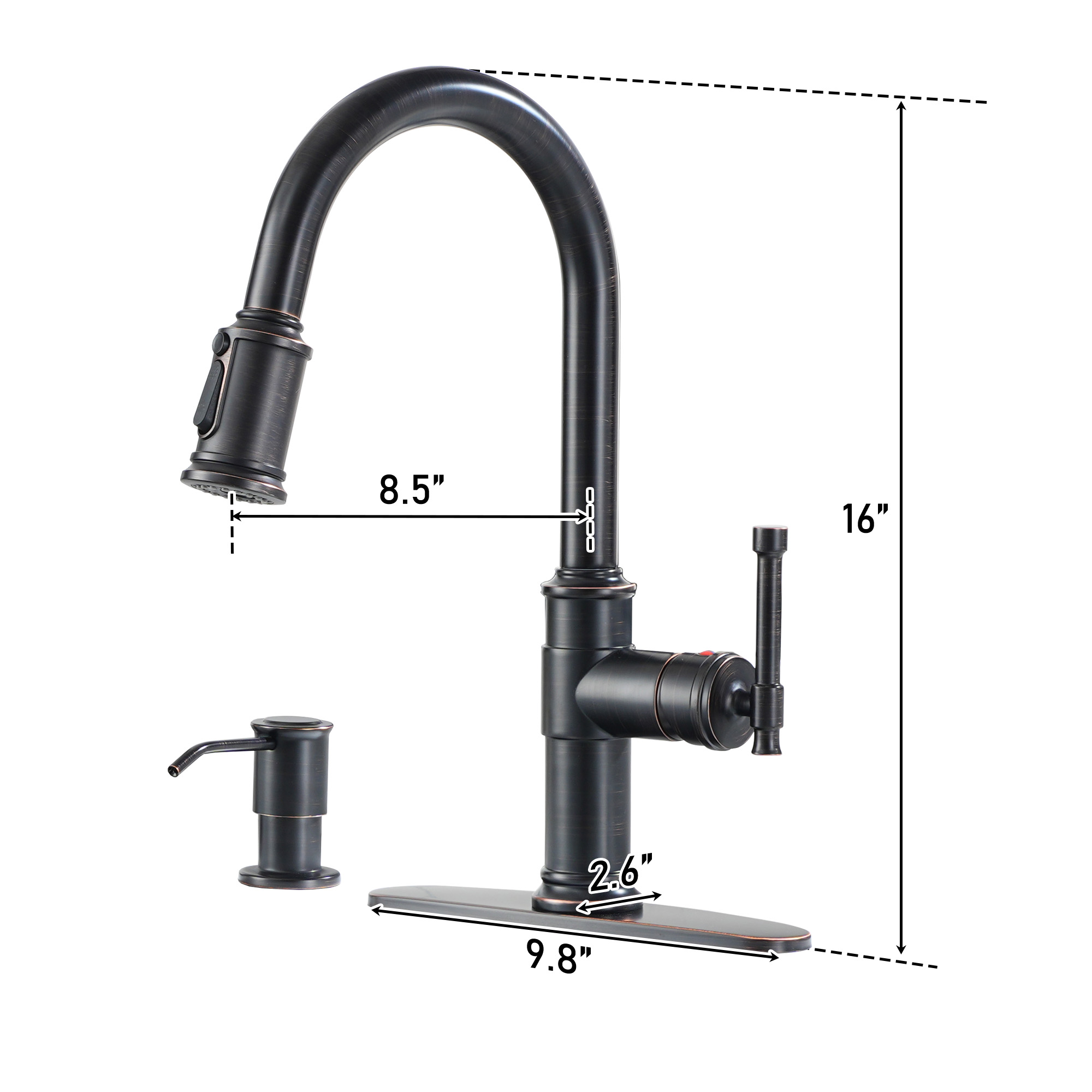 Single Hole Kitchen faucets with soap dispenser