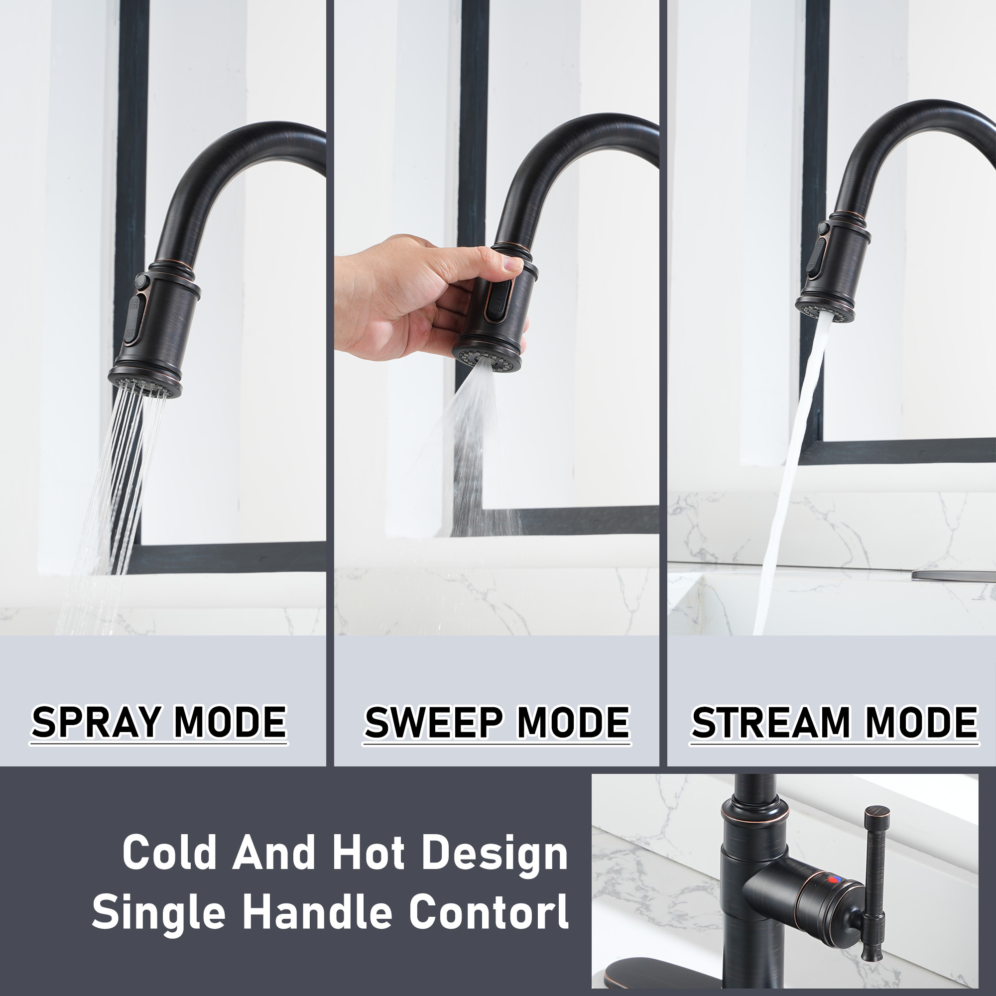 Single Hole Kitchen faucets with soap dispenser