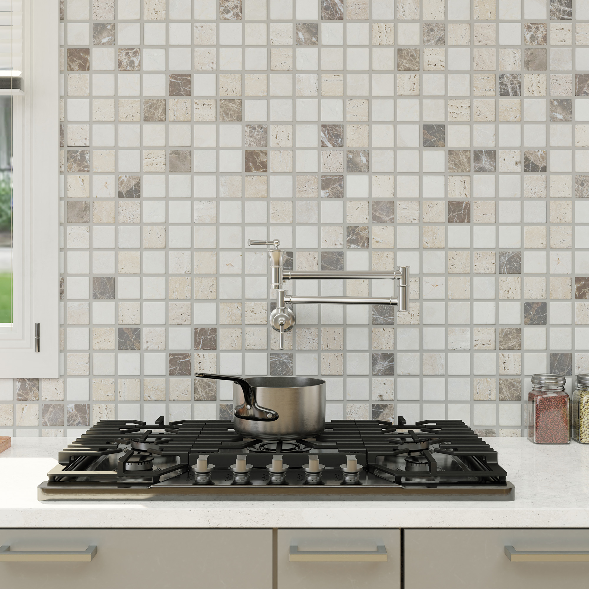 Double handle 360 degree pot filler wall mount for kitchen faucet