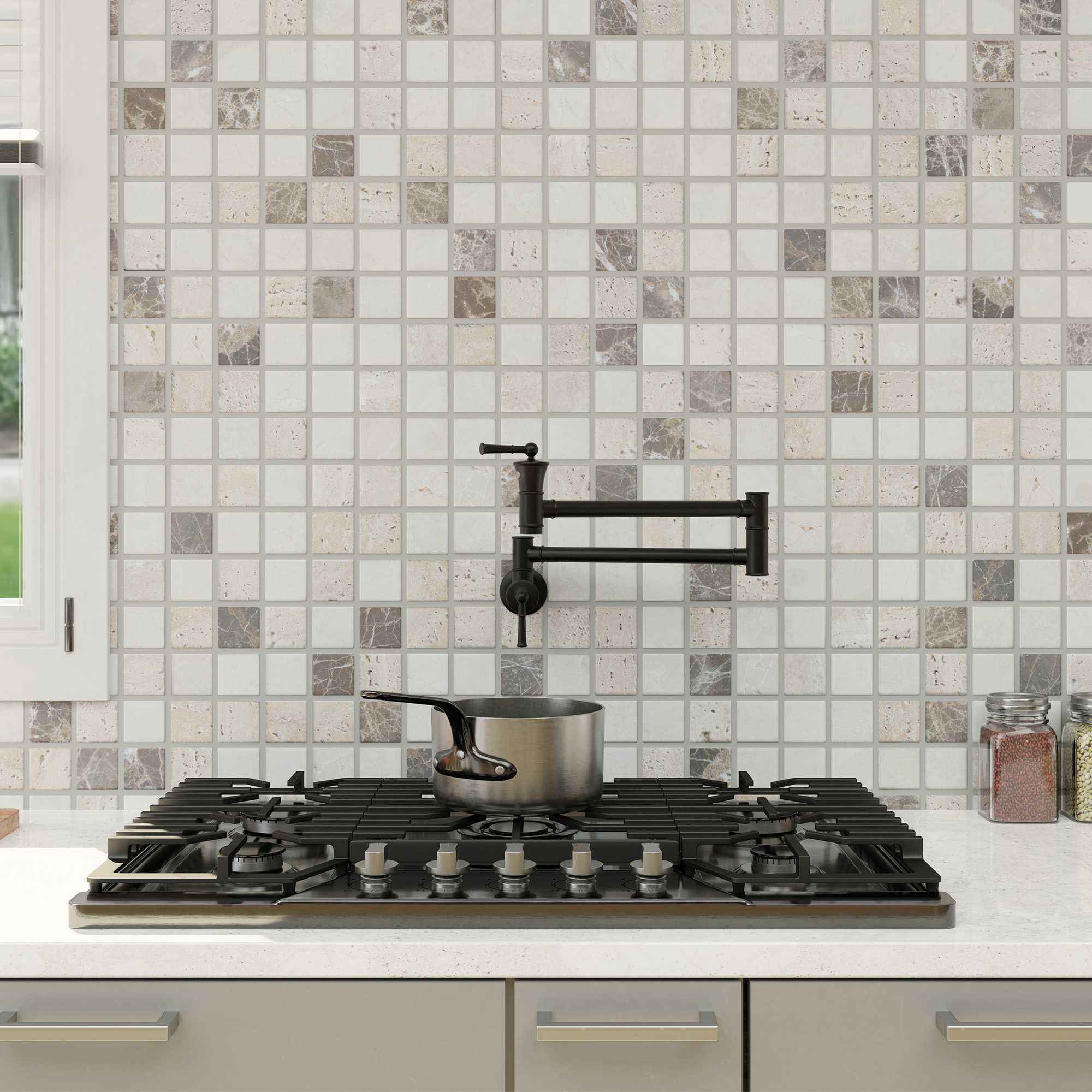 Double handle 360 degree pot filler wall mount for kitchen faucet