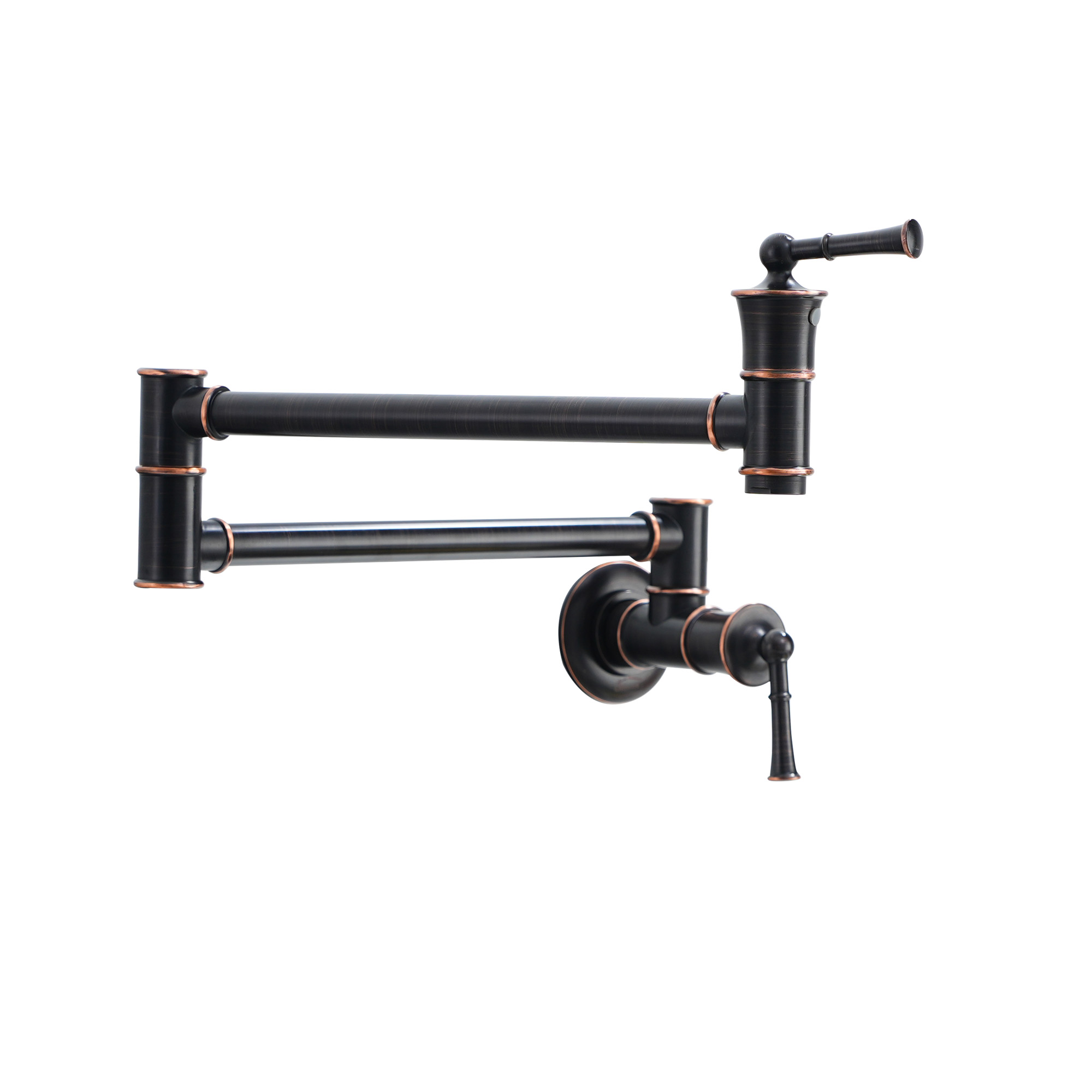 Double handle 360 degree pot filler wall mount for kitchen faucet