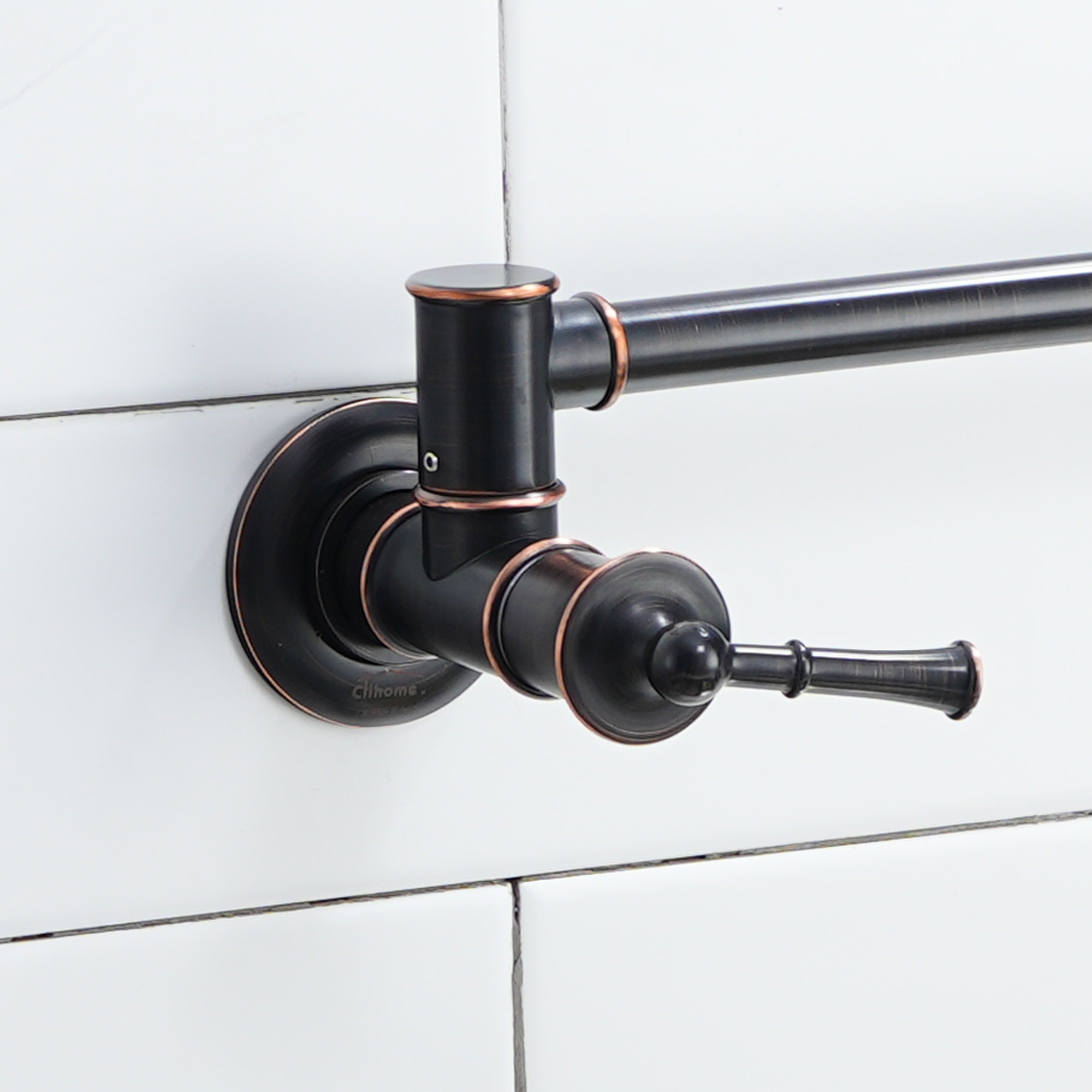 Double handle 360 degree pot filler wall mount for kitchen faucet