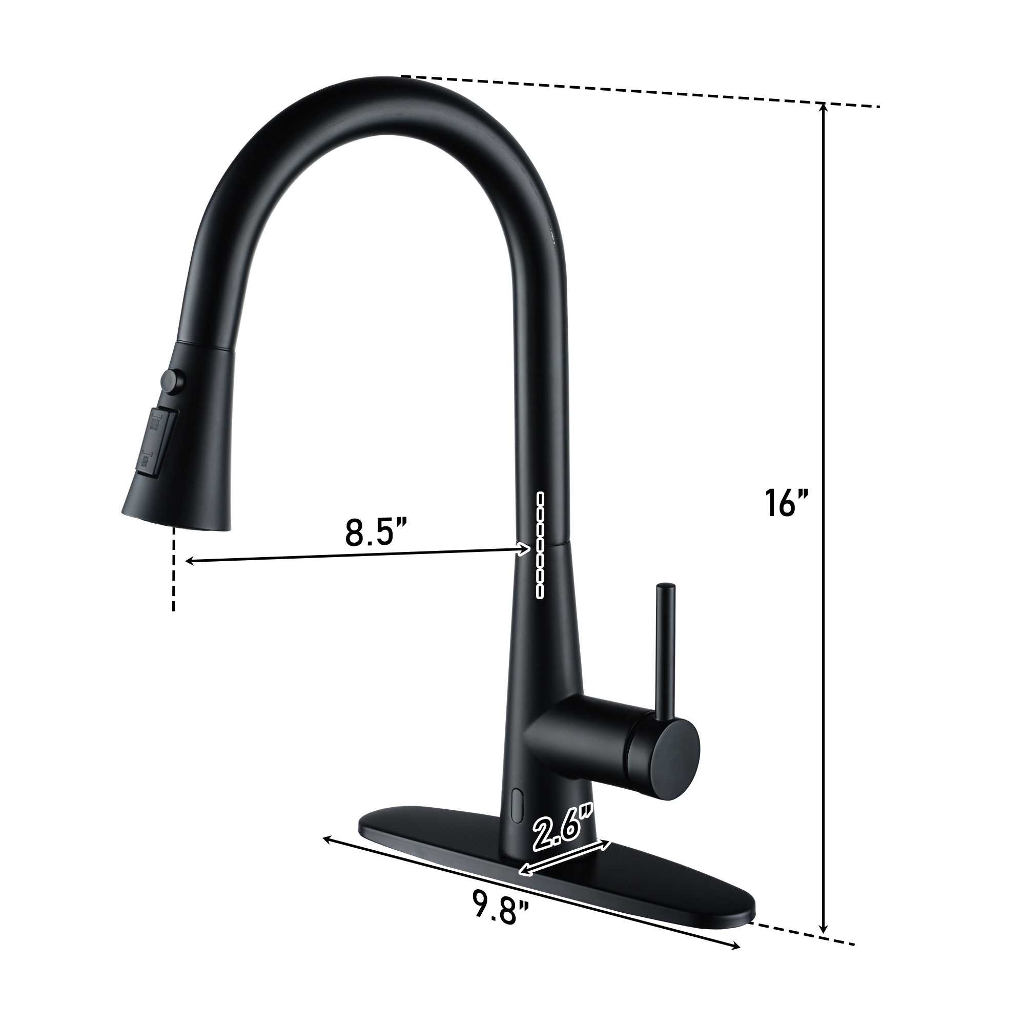 Touchless single handle pull out kitchen faucet