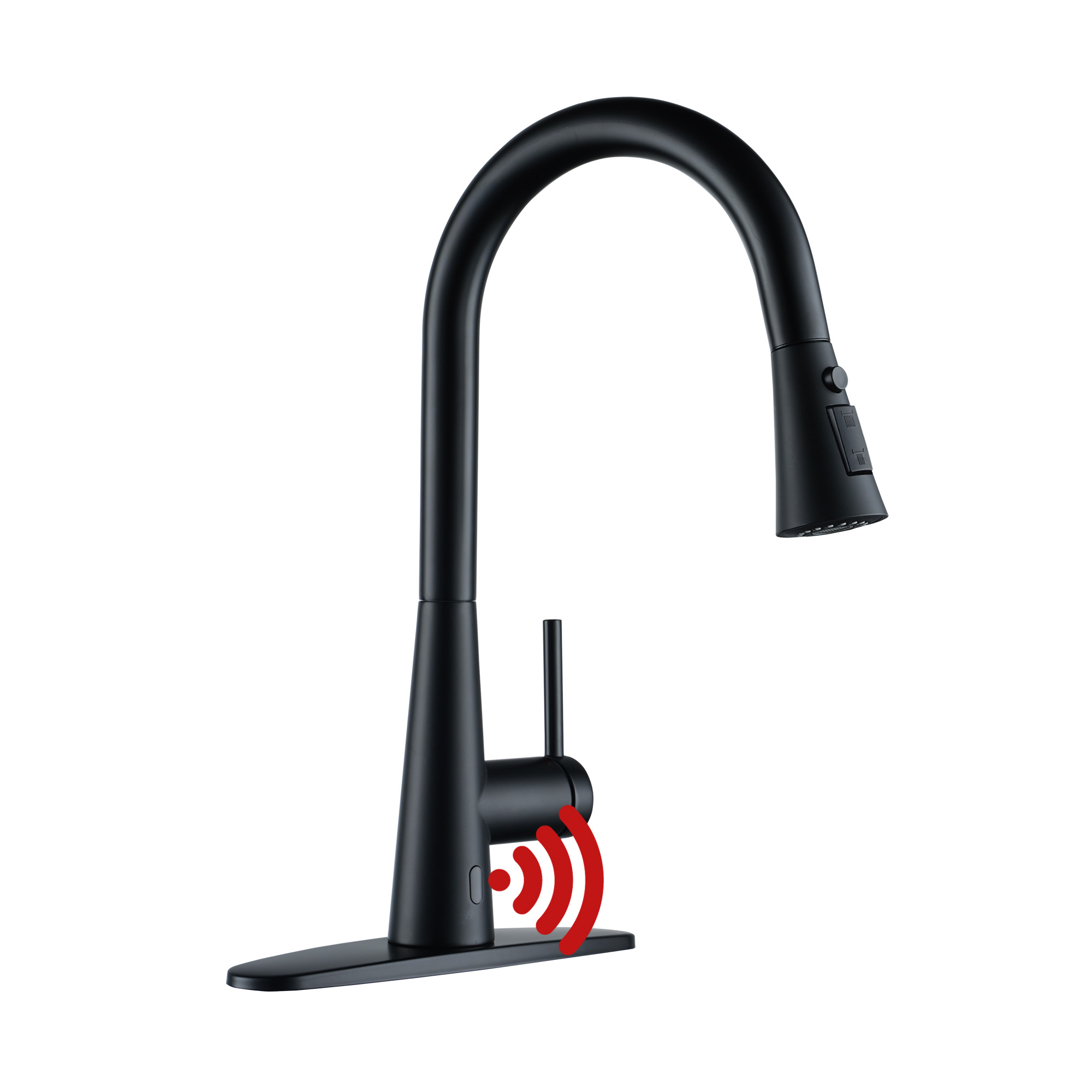 Touchless single handle pull out kitchen faucet