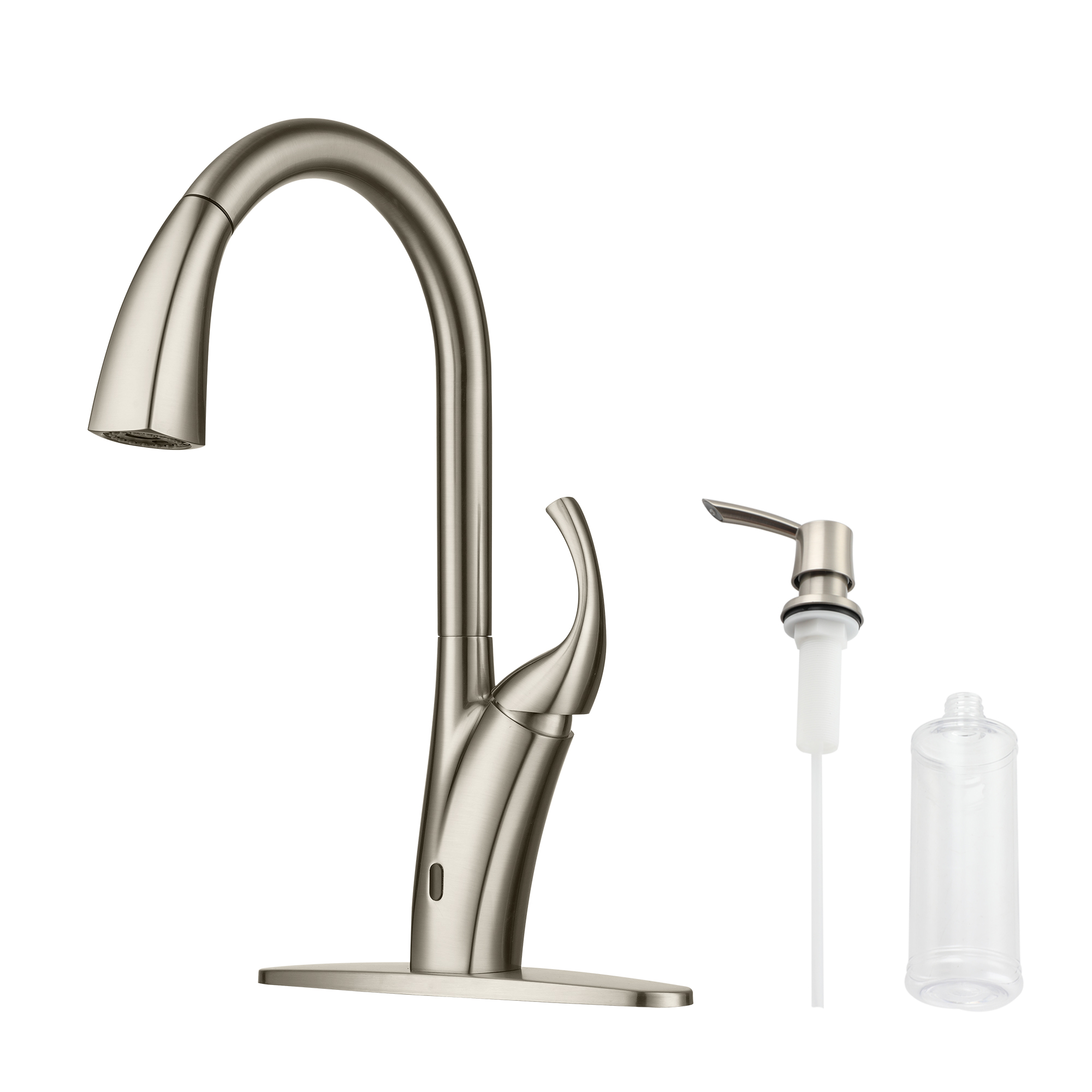 3-Spray Patterns 1.8 GPM Single Handle Touchless Pull-out Kitchen Faucet Wtih soap dispenser