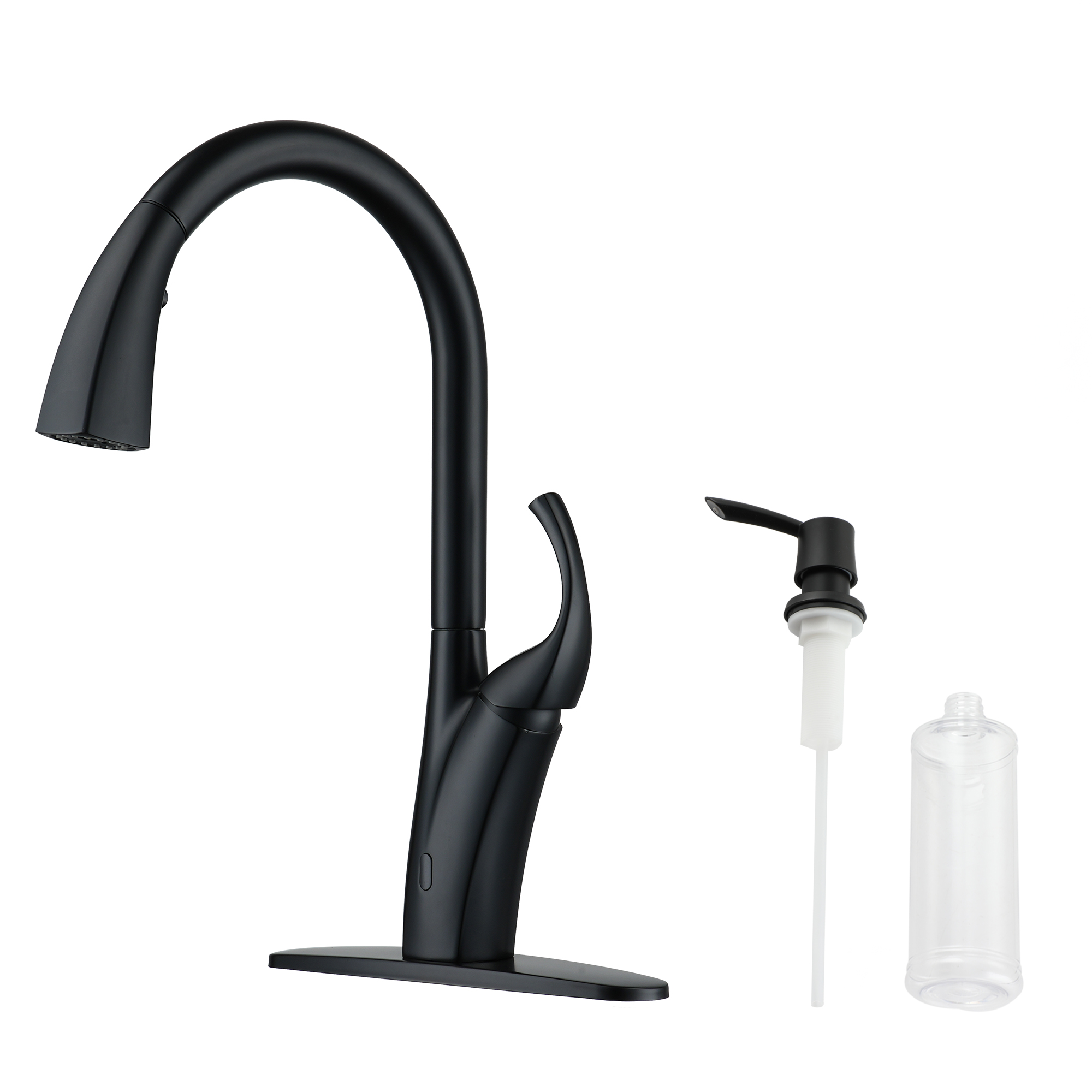 3-Spray Patterns 1.8 GPM Single Handle Touchless Pull-out Kitchen Faucet Wtih soap dispenser