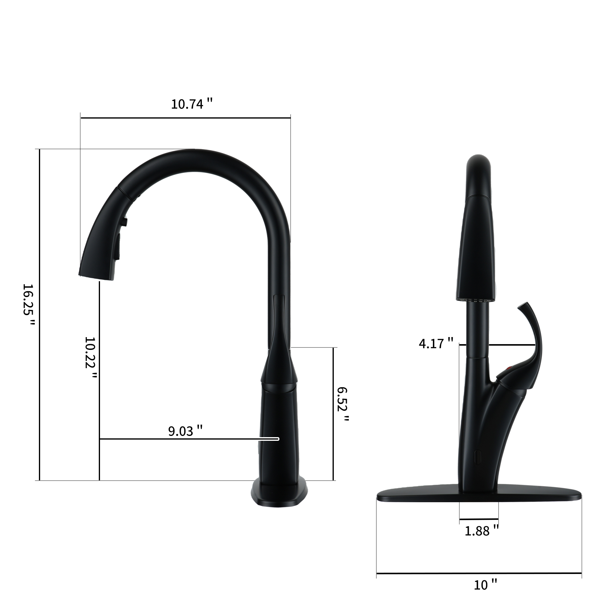 3-Spray Patterns 1.8 GPM Single Handle Touchless Pull-out Kitchen Faucet Wtih soap dispenser