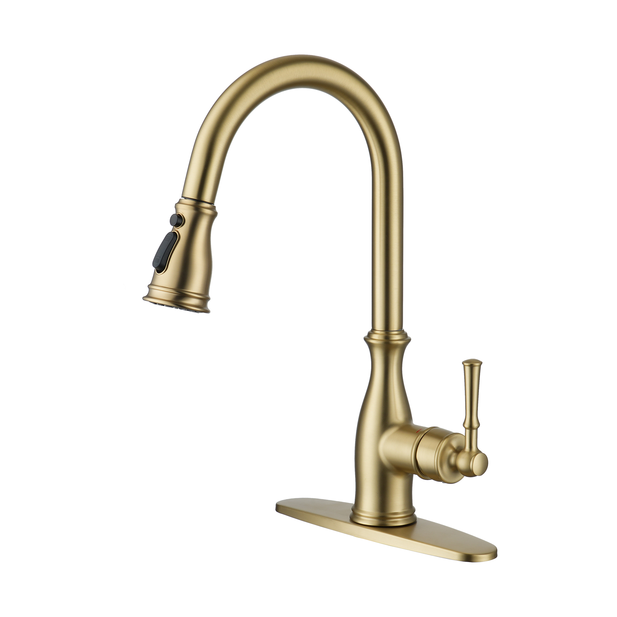 3-Spray Patterns 1.8 GPM Single Handle Brushed Nickel Pull-Out Kitchen Faucet With Brush